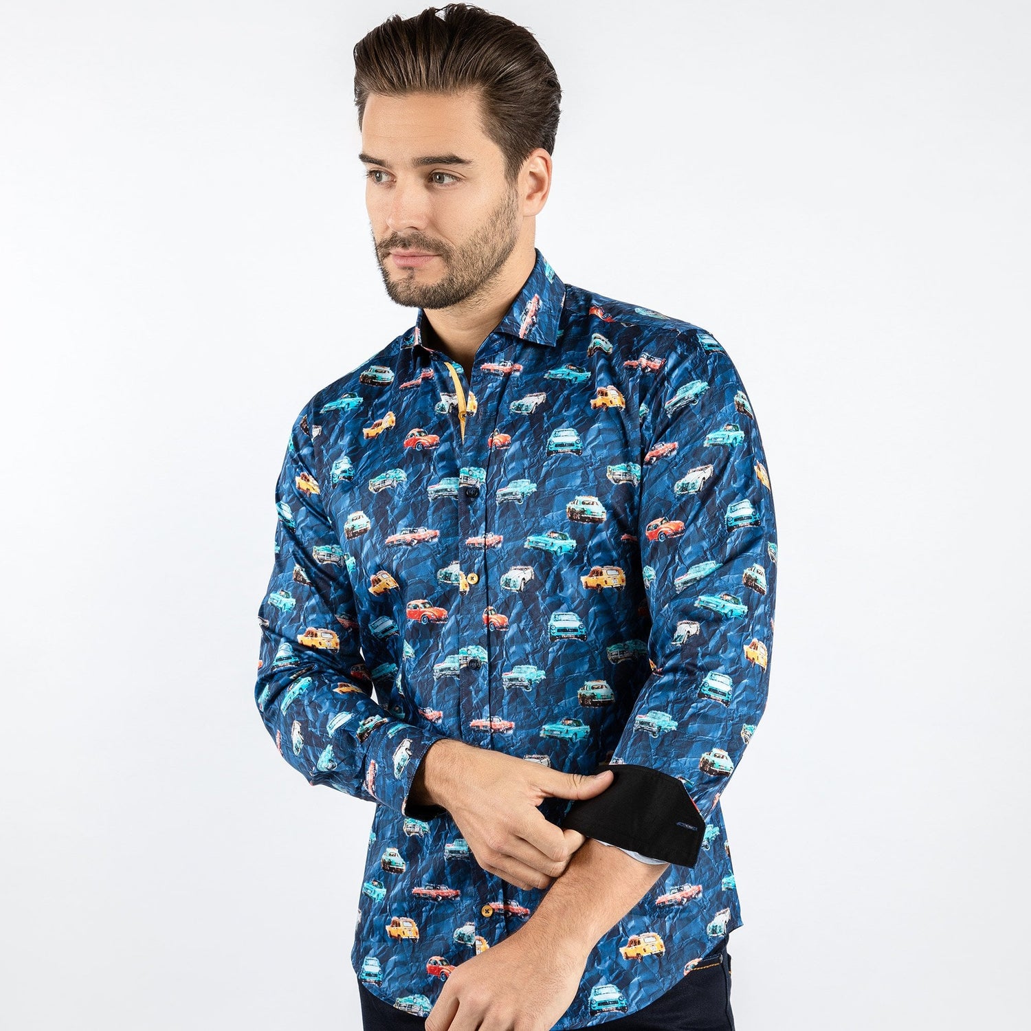 CLASSIC CAR WATERCOLOUR PRINT SHIRT