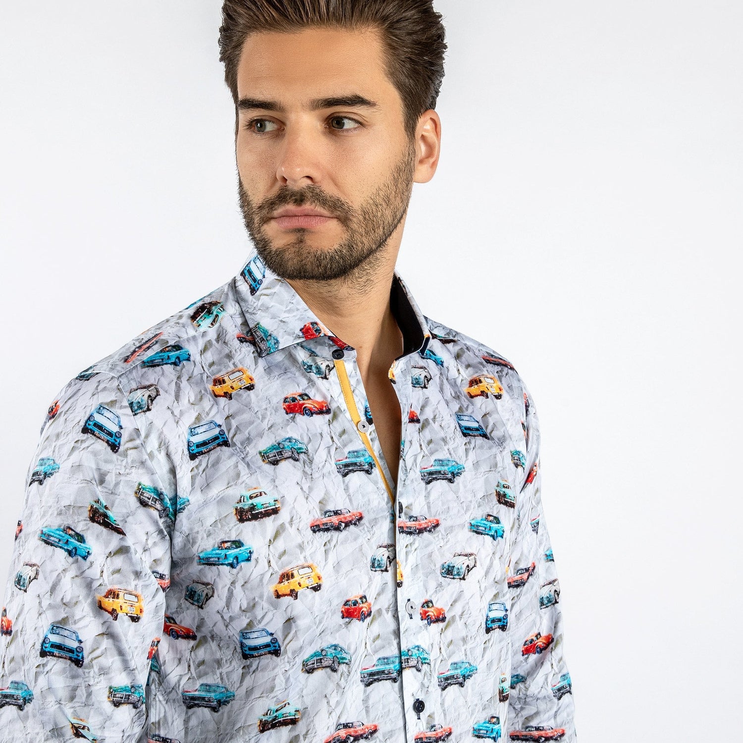 CLASSIC CAR WATERCOLOUR PRINT SHIRT