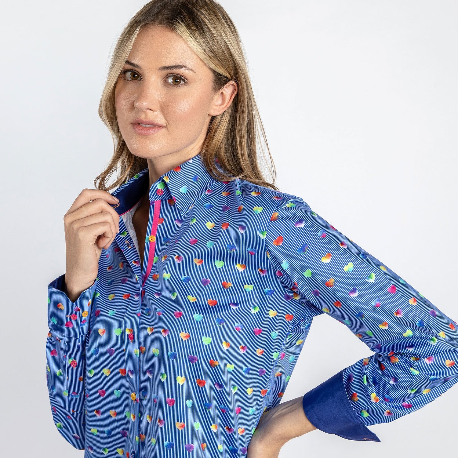 MULTICOLOUR HEART WOMENS  PRINT SHIRT