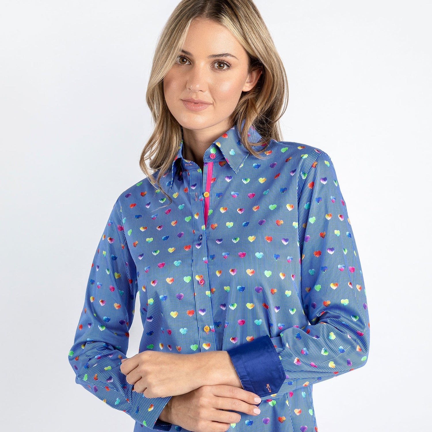 MULTICOLOUR HEART WOMENS  PRINT SHIRT