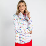 MULTICOLOUR HEART WOMENS  PRINT SHIRT