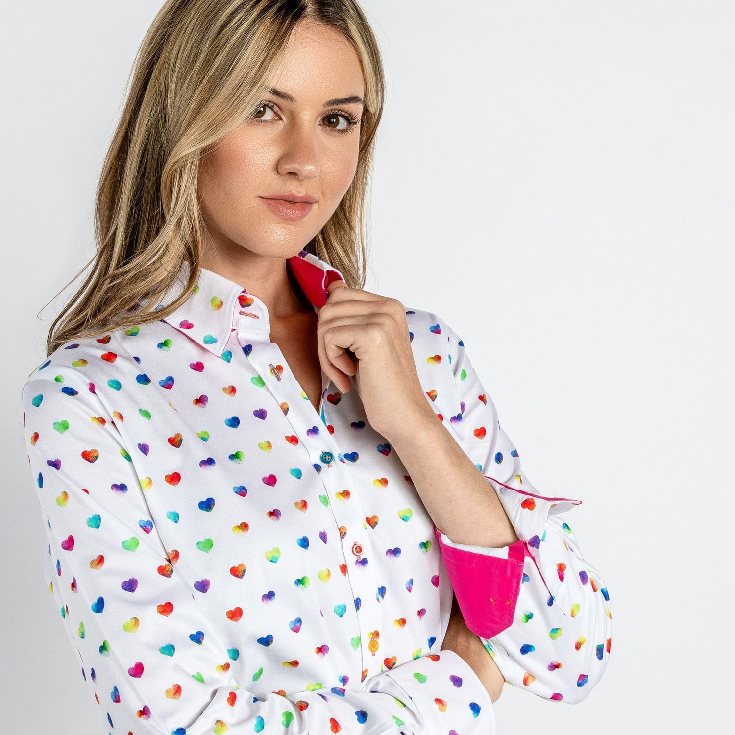 MULTICOLOUR HEART WOMENS  PRINT SHIRT