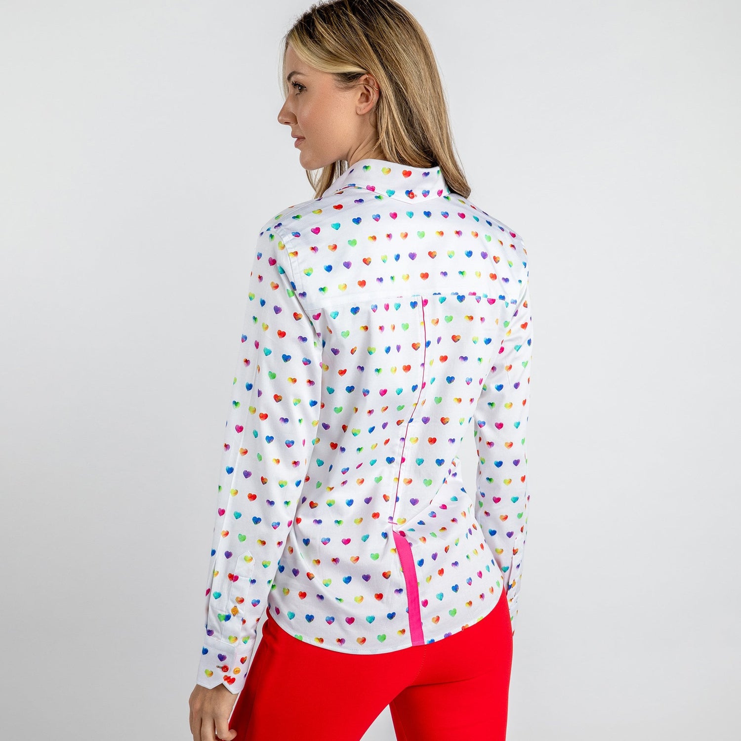 MULTICOLOUR HEART WOMENS  PRINT SHIRT