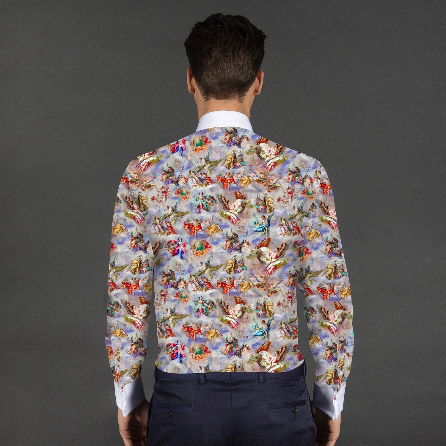 ANGELS PRINTED TUXEDO SHIRT WITH BOWTIE