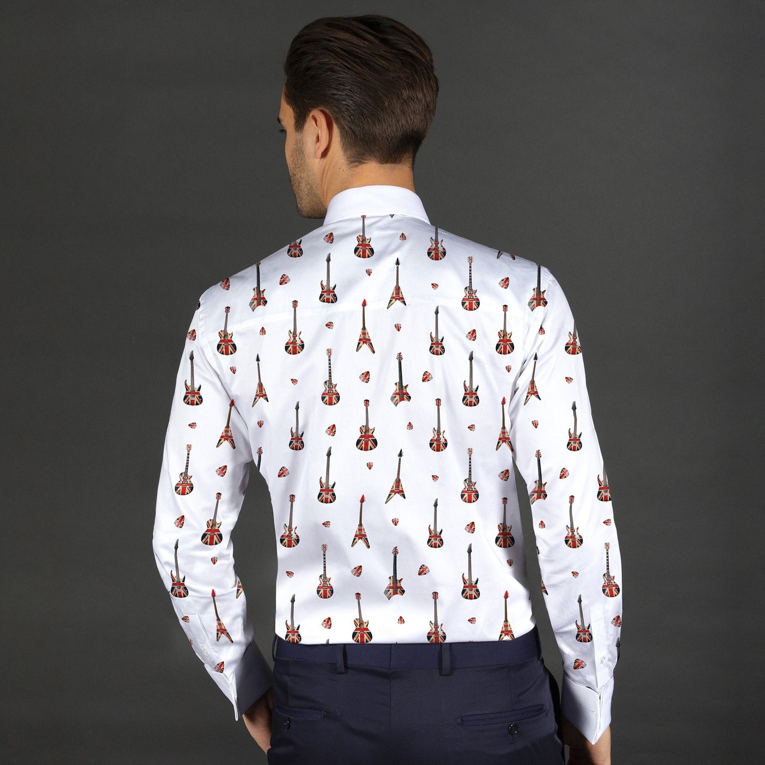 GUITAR PRINTED TUXEDO SHIRT WITH BOWTIE