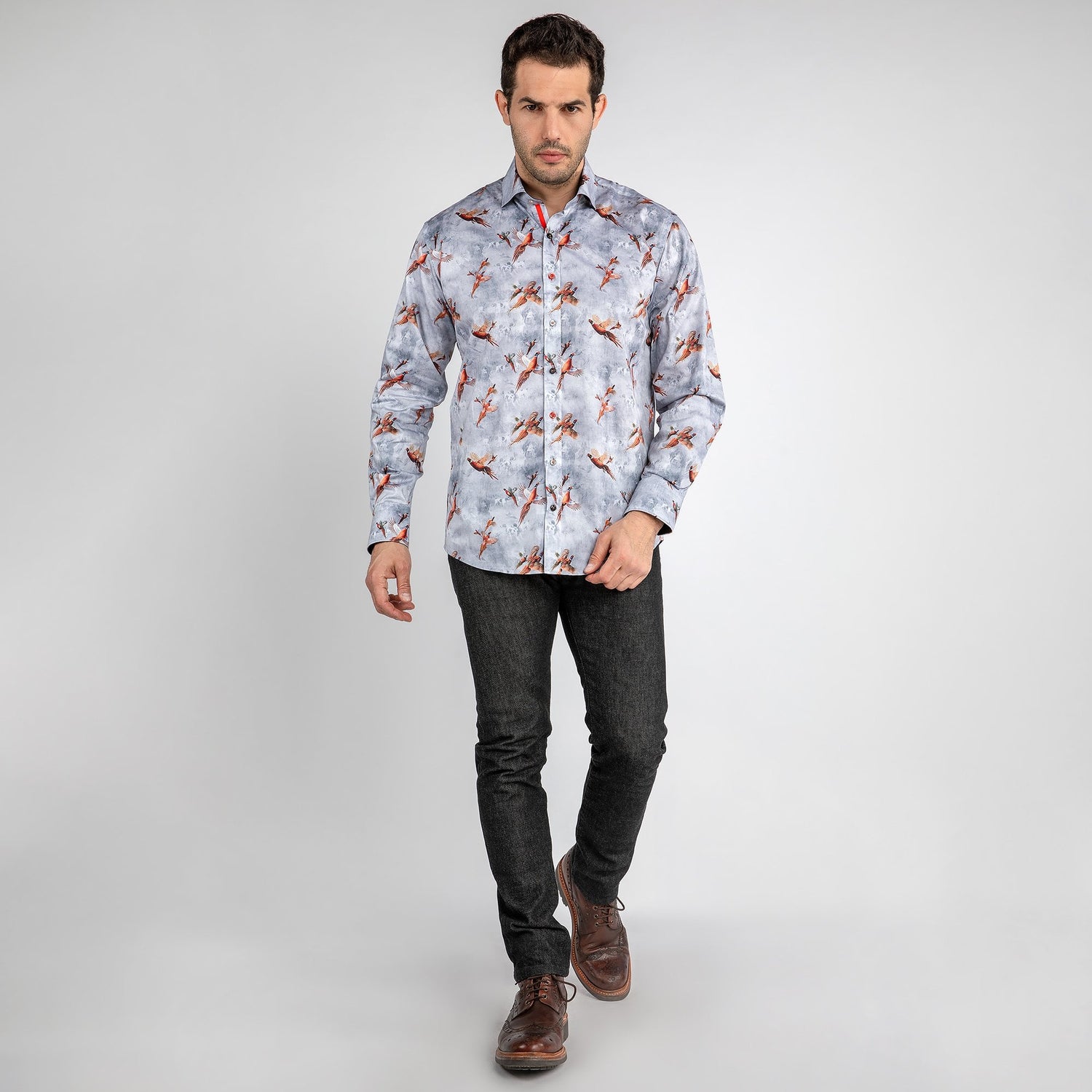 PHEASANTS FLYING PRINT SHIRT