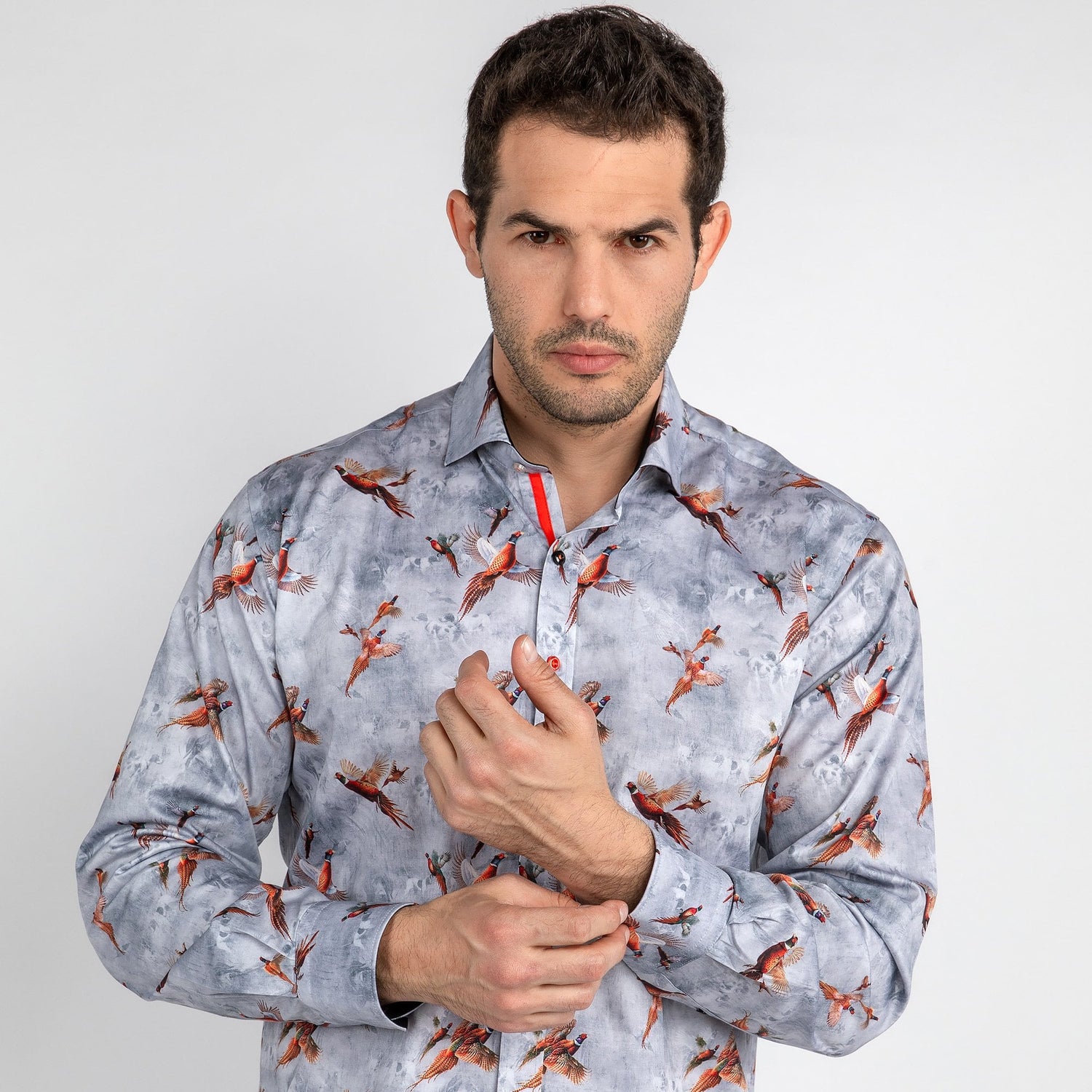 PHEASANTS FLYING PRINT SHIRT