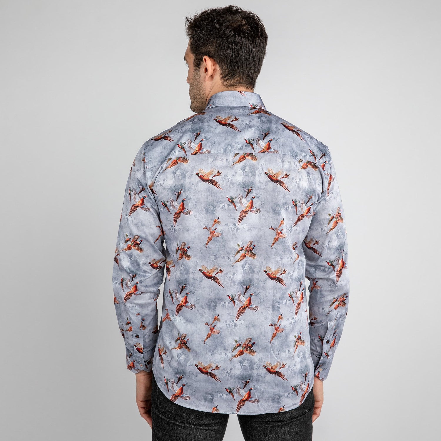 PHEASANTS FLYING PRINT SHIRT