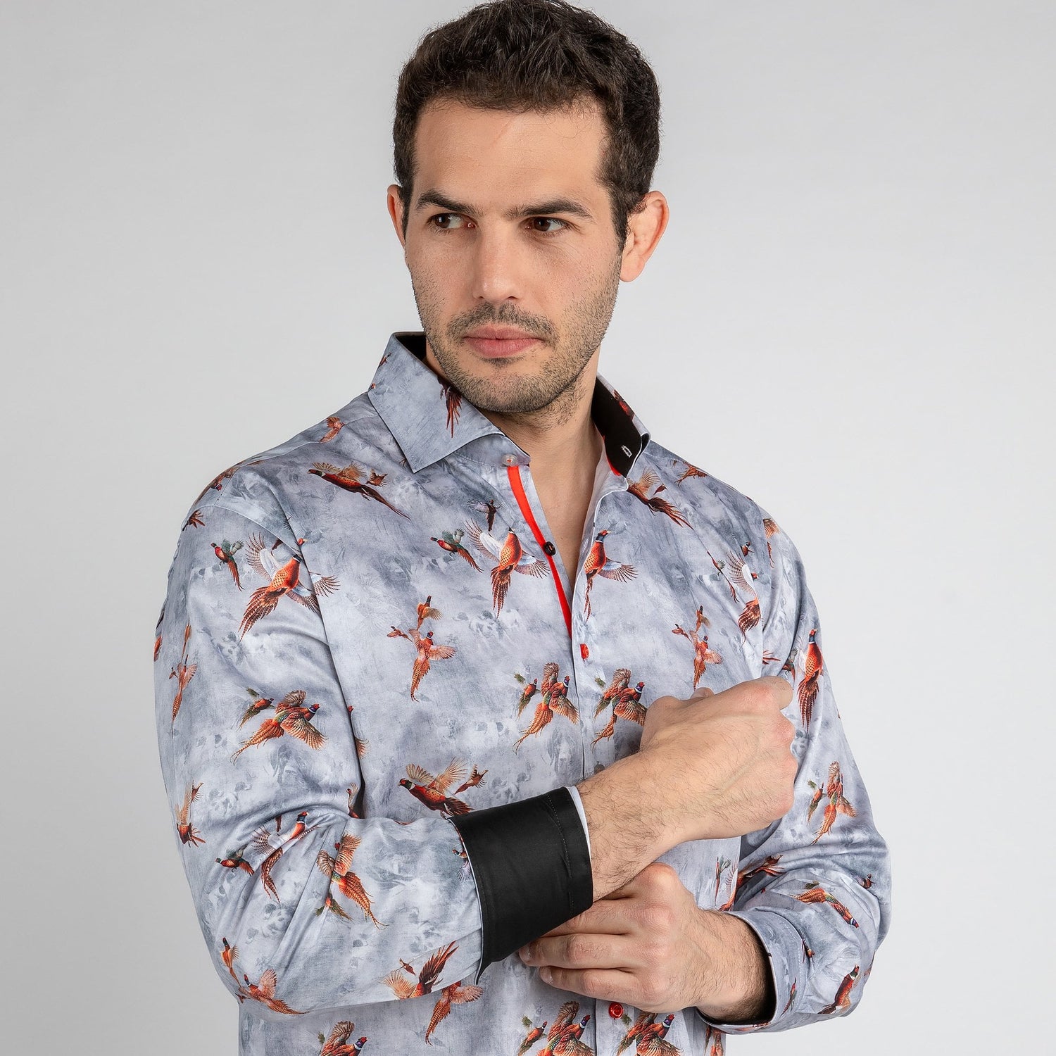 PHEASANTS FLYING PRINT SHIRT