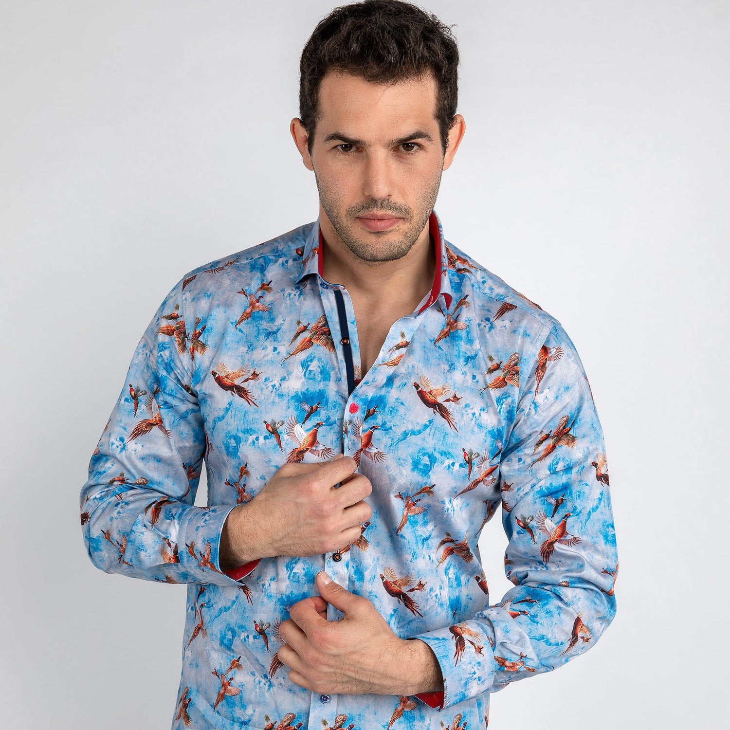 PHEASANTS FLYING PRINT SHIRT