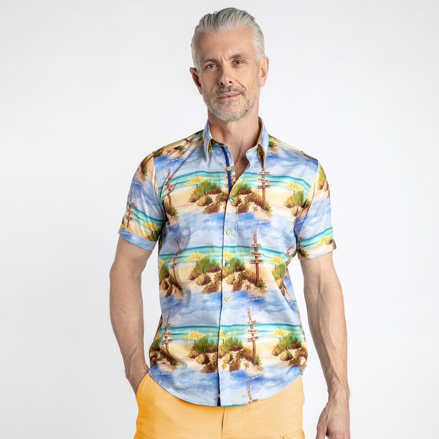 BEACH CLUB OASIS PRINT SHORT SLEEVE SHIRT