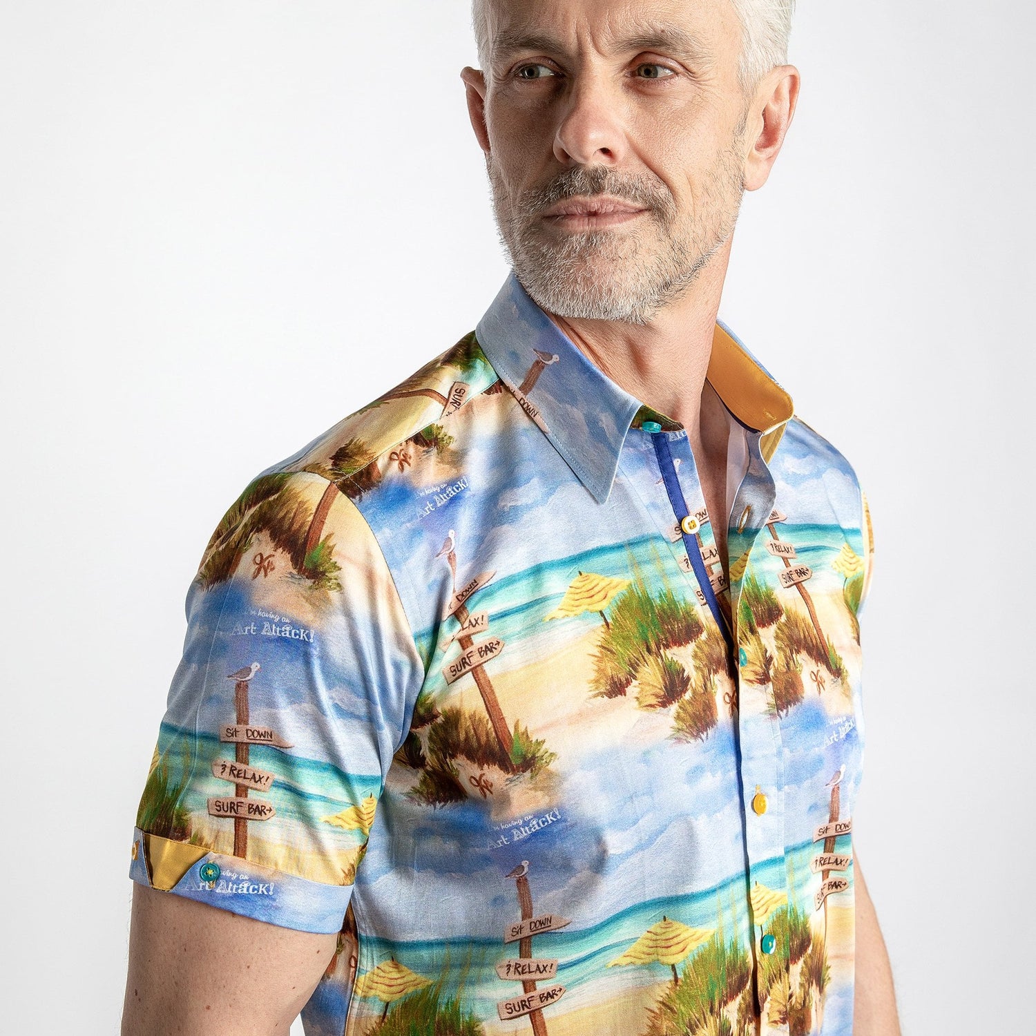 BEACH CLUB OASIS PRINT SHORT SLEEVE SHIRT