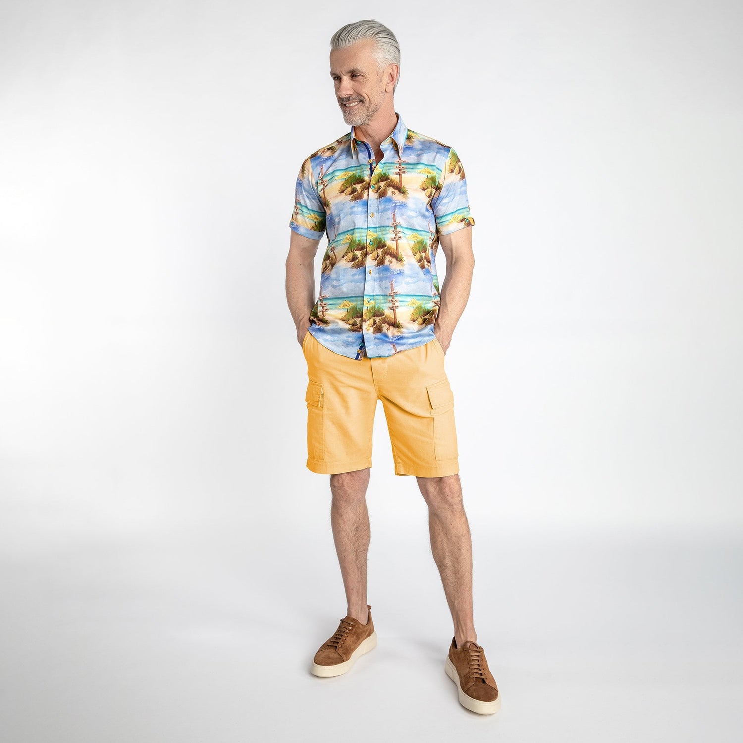 BEACH CLUB OASIS PRINT SHORT SLEEVE SHIRT