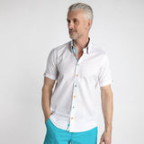 CLASSIC TEXTURED BASKET WEAVE STYLE SHORT SLEEVE SHIRT