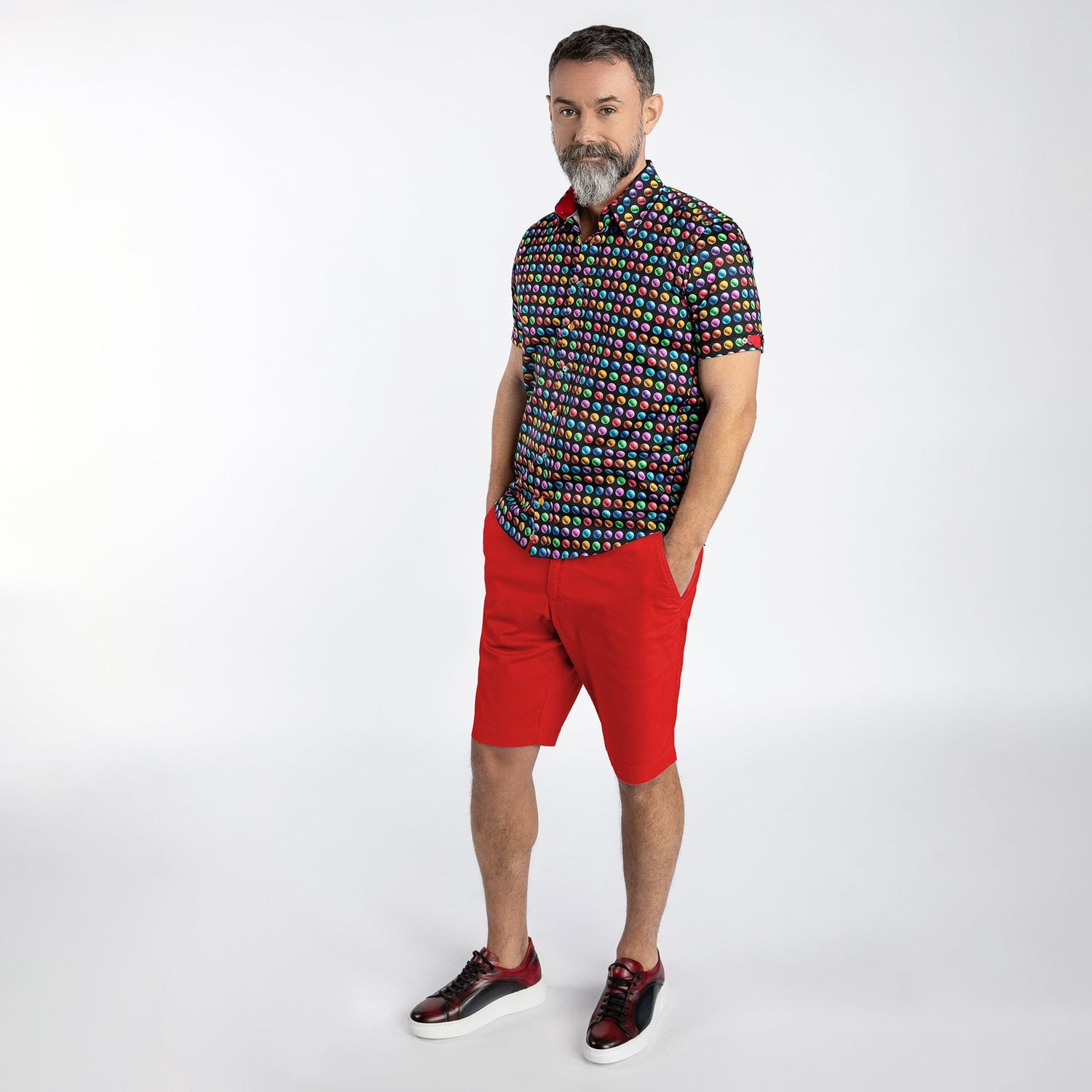 GROOVED POLKA SHORT SLEEVE SHIRT