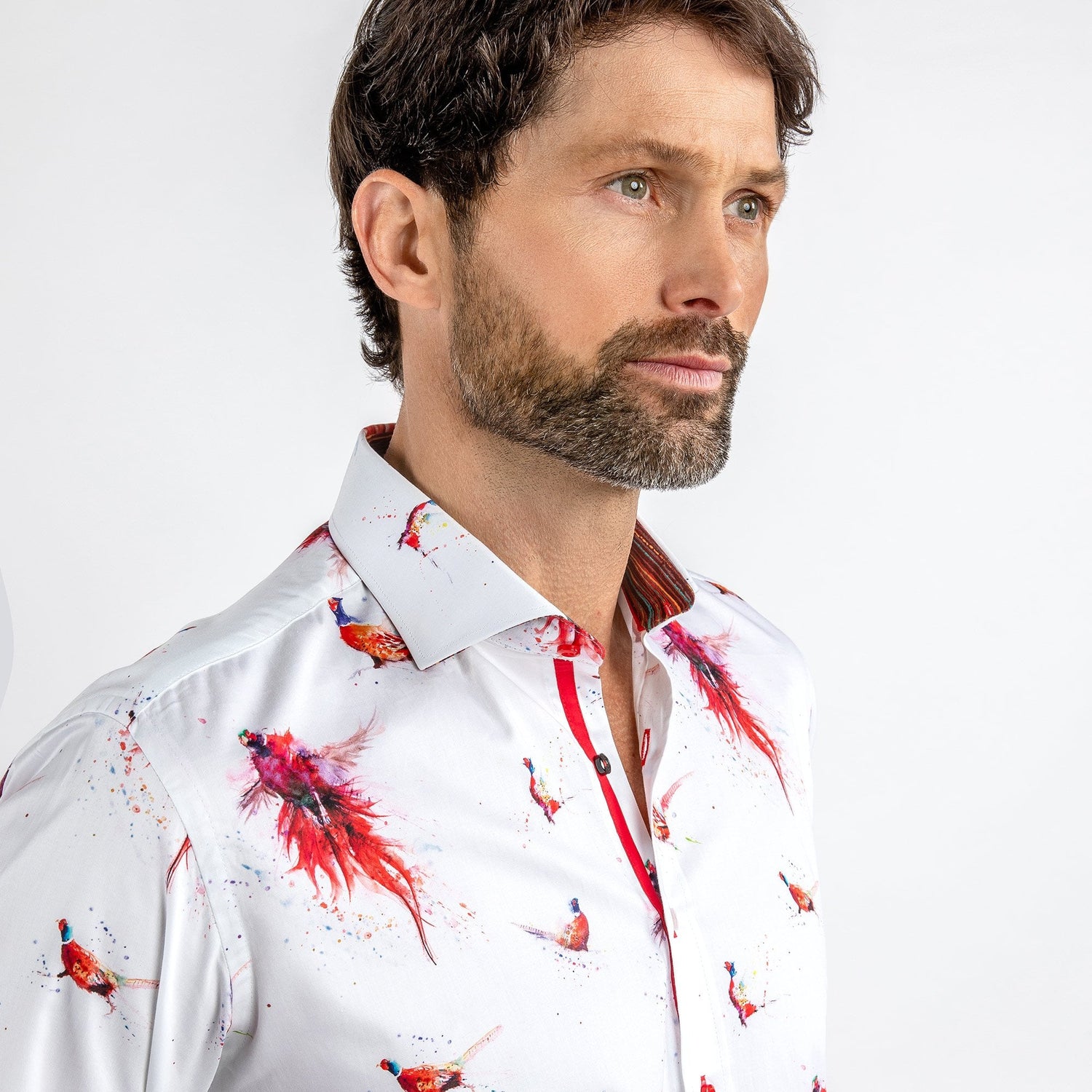 EMBLAZONED PHEASANT PRINT SHIRT