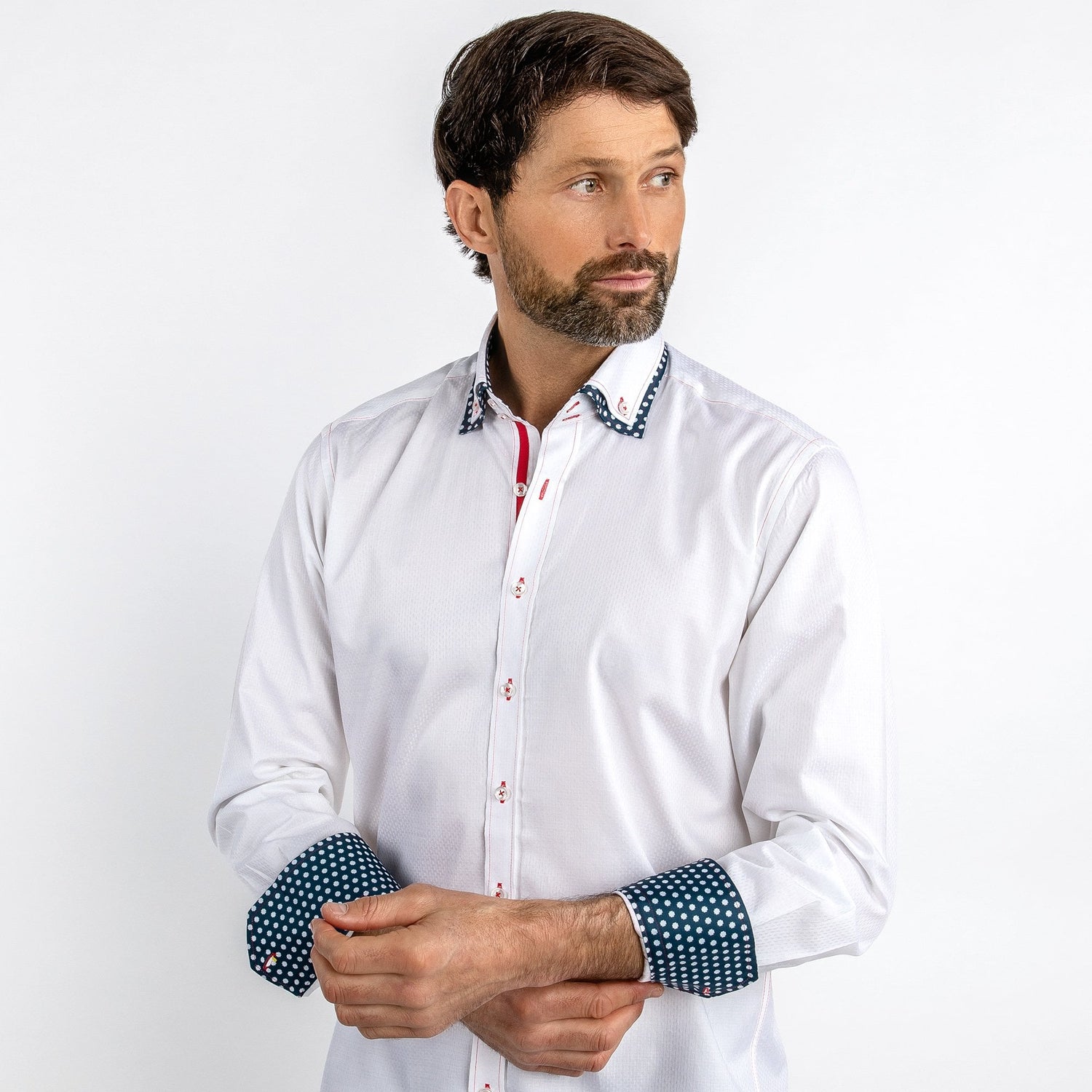 DOUBLE COLLAR CLASSIC JACQUARD SHIRT