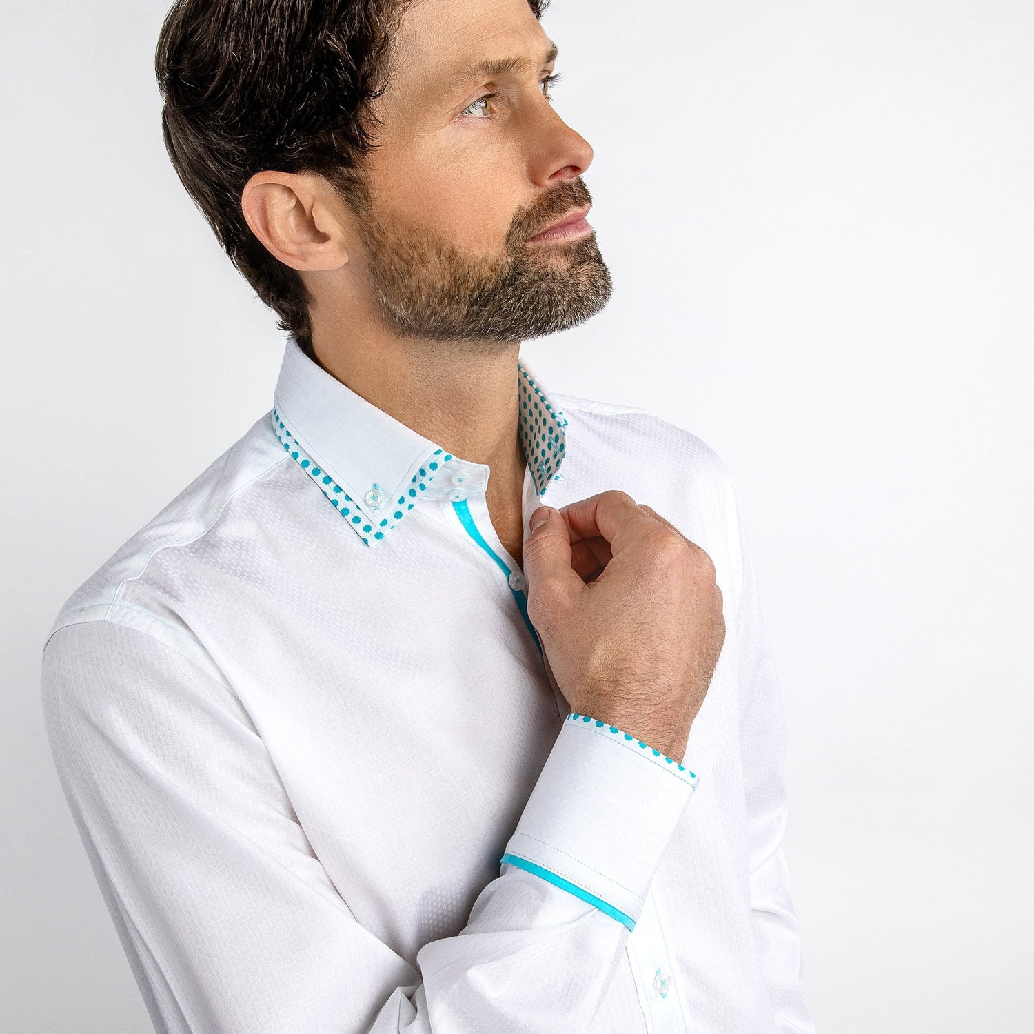 DOUBLE COLLAR CLASSIC JACQUARD SHIRT