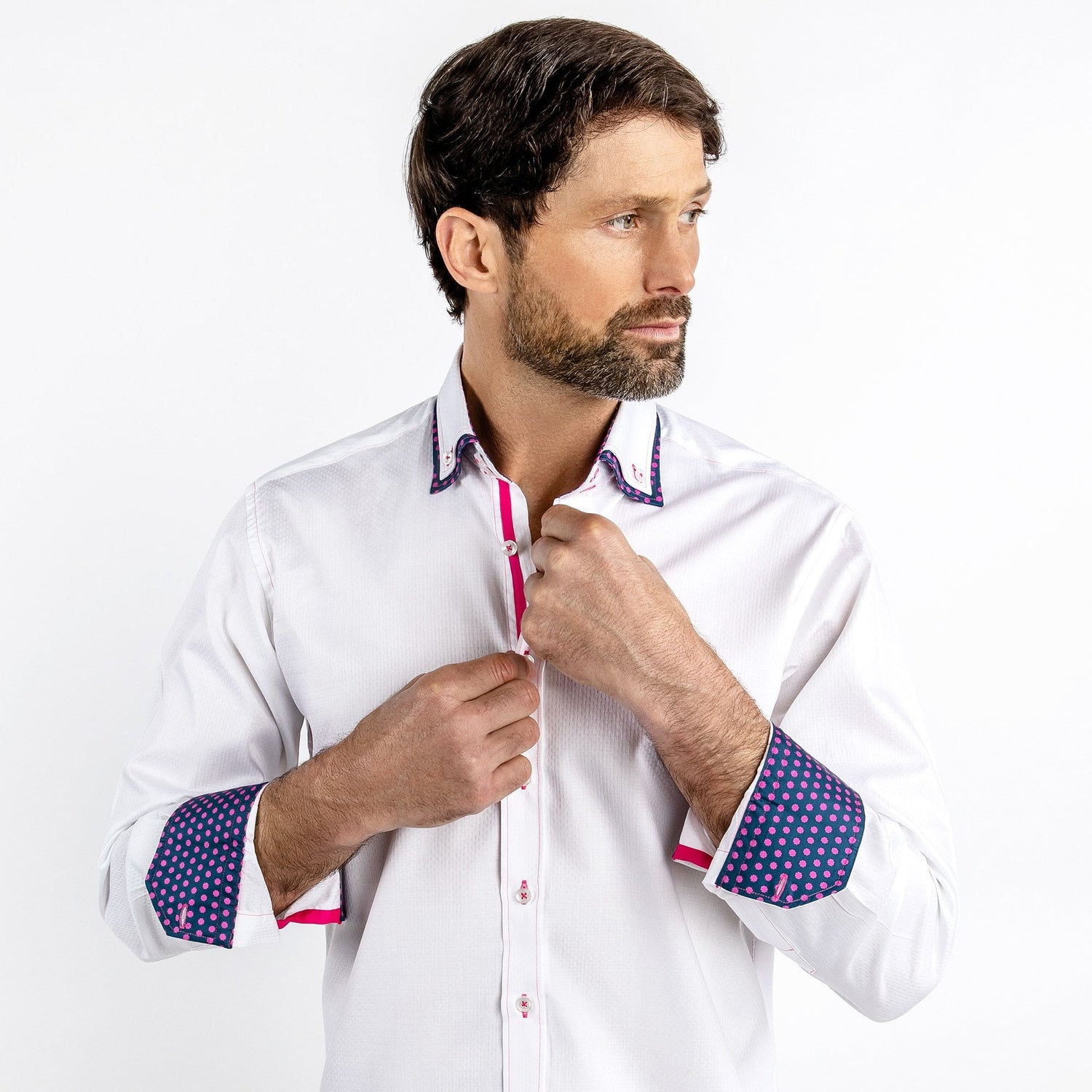 DOUBLE COLLAR CLASSIC JACQUARD SHIRT