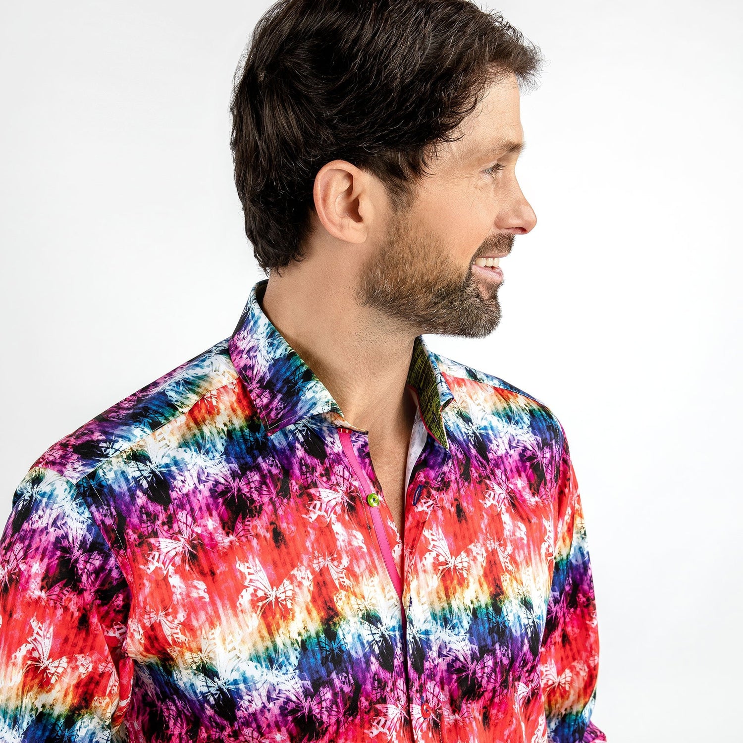 BUTTERFLY TIE DYE PRINT SHIRT