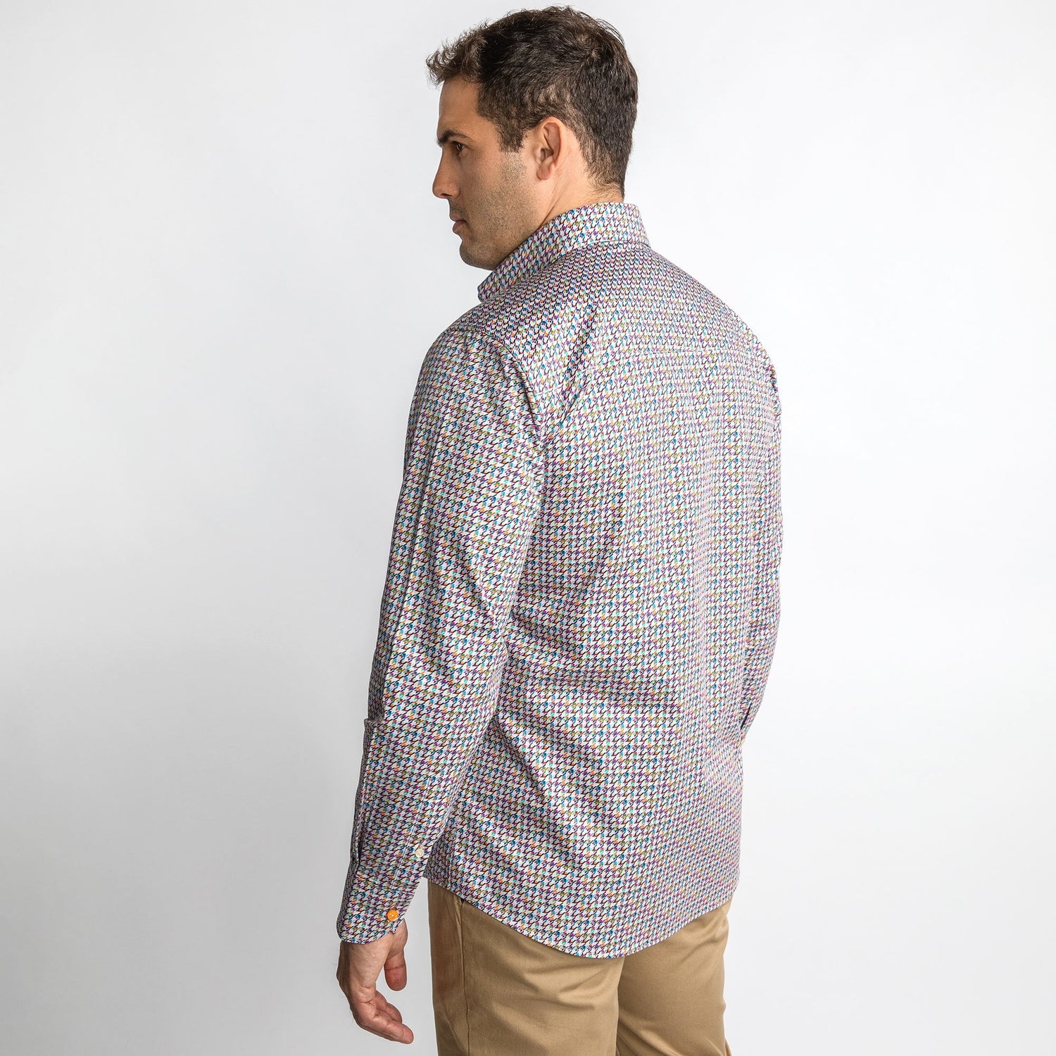 MULTICOLOUR SMALL HOUNDSTOOTH PRINT SHIRT