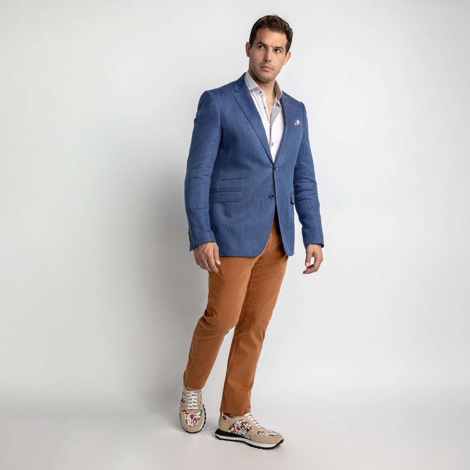 HERRINGBONE LIGHTWEIGHT LINEN SUMMER JACKET