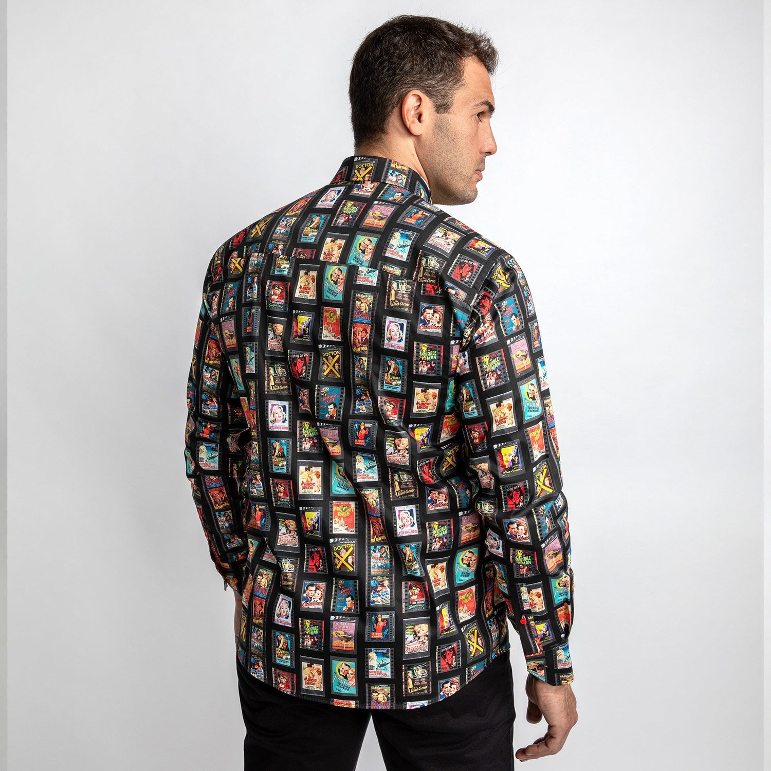 FILM REEL AND VINTAGE MOVIE POSTERS PRINT SHIRT