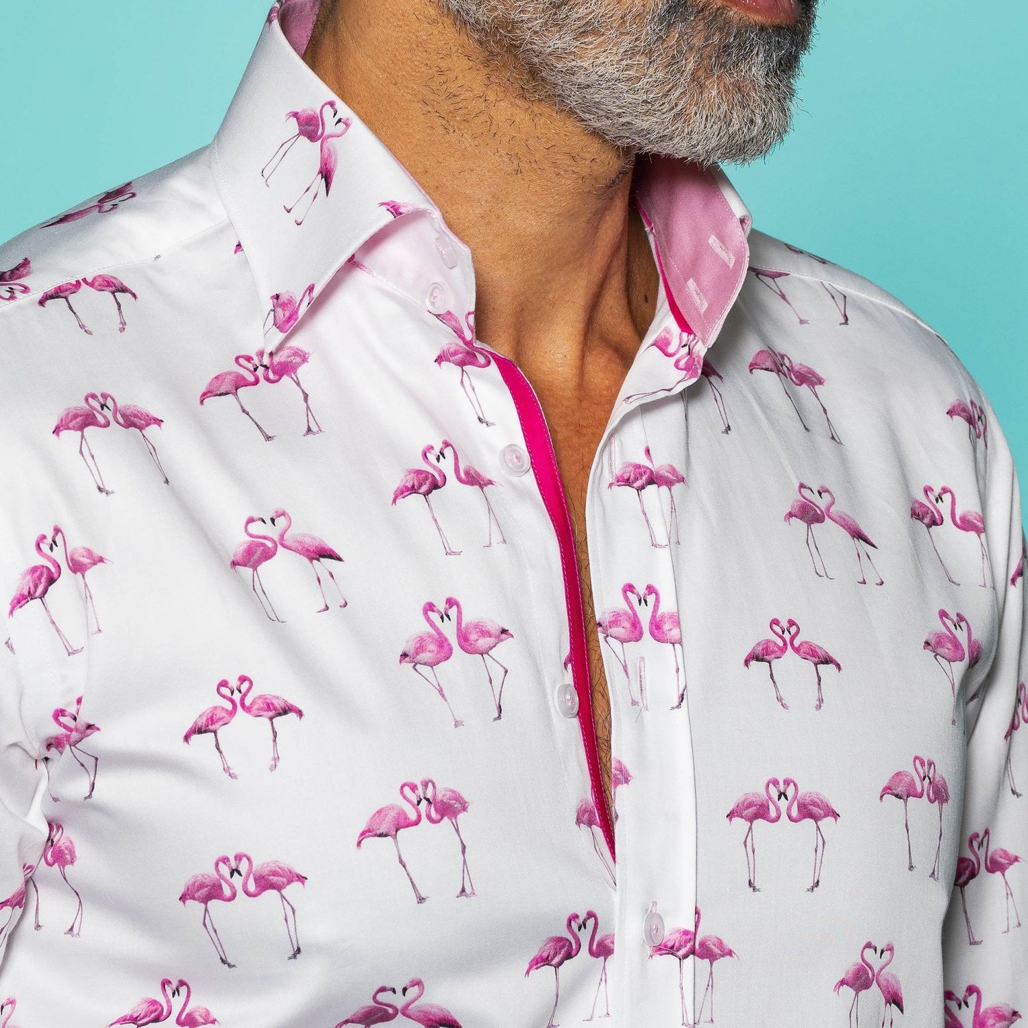 KISSING FLAMINGOS PRINT SHIRT