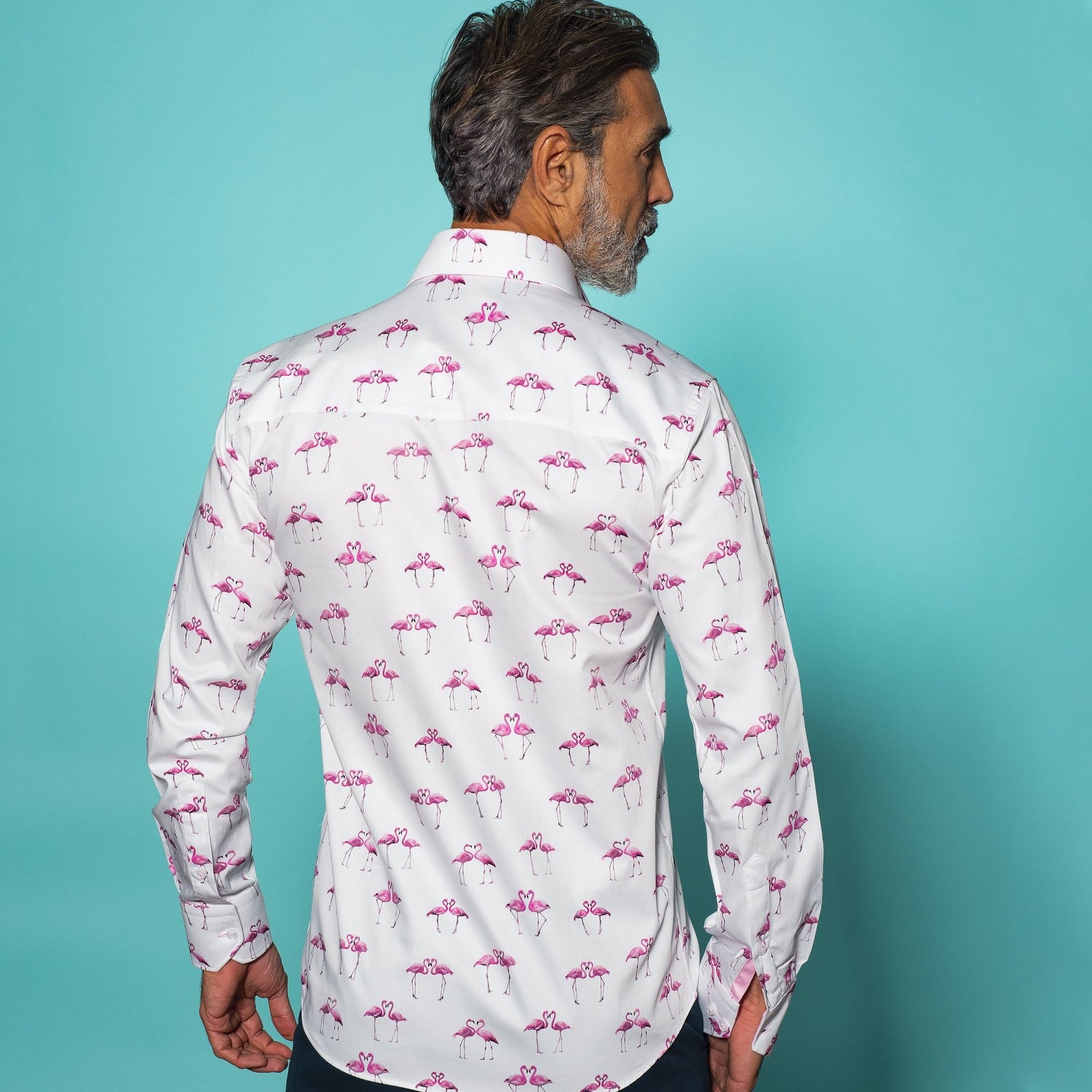 KISSING FLAMINGOS PRINT SHIRT