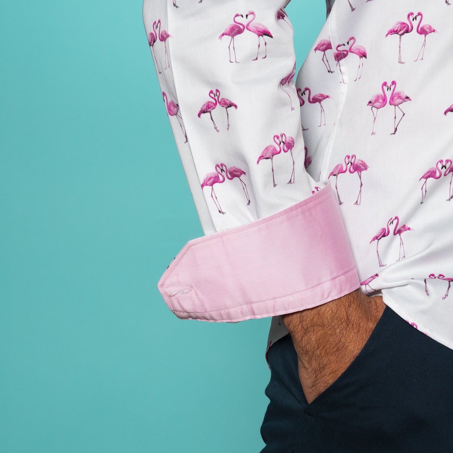 KISSING FLAMINGOS PRINT SHIRT