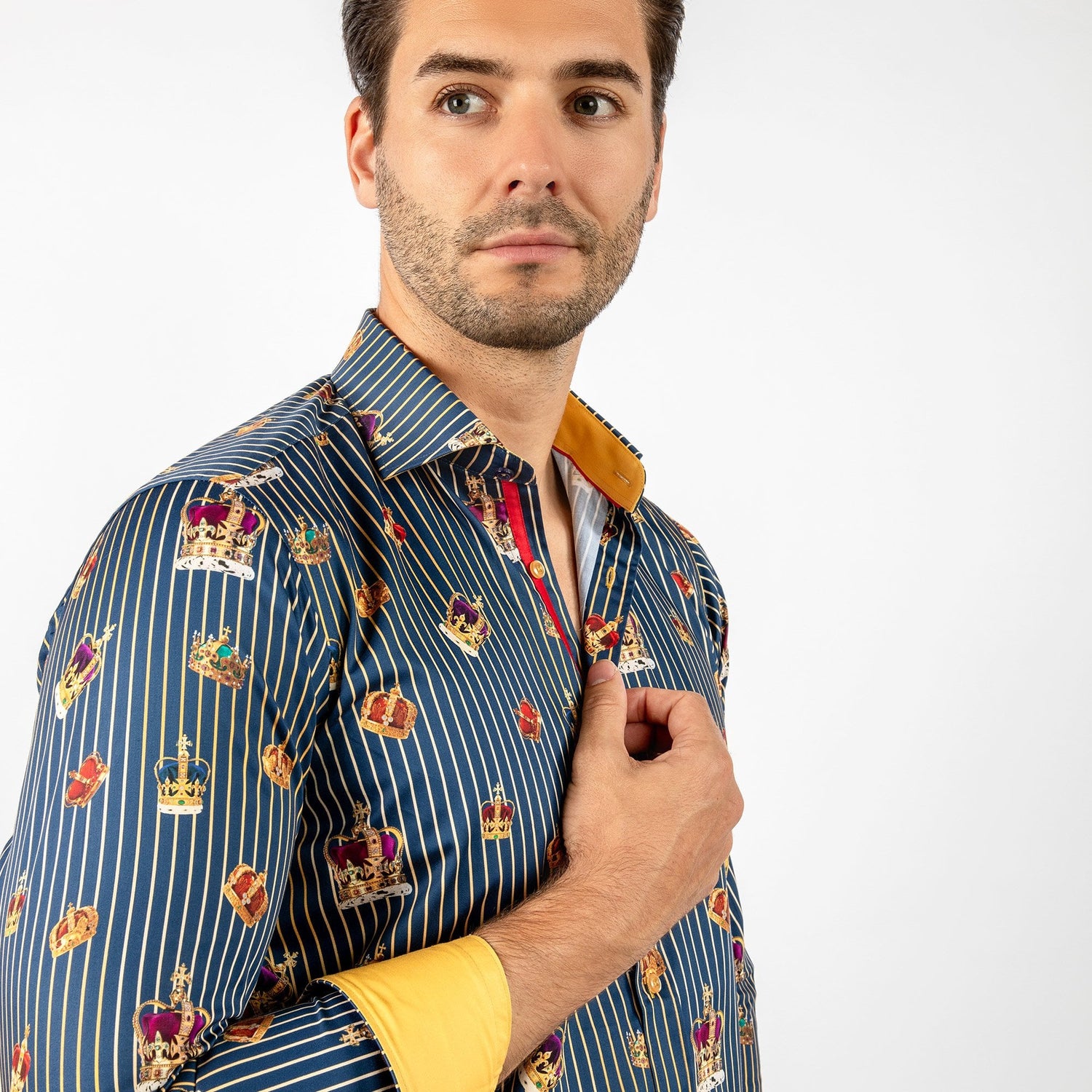 THE CROWN PINSTRIPE PRINT SHIRT