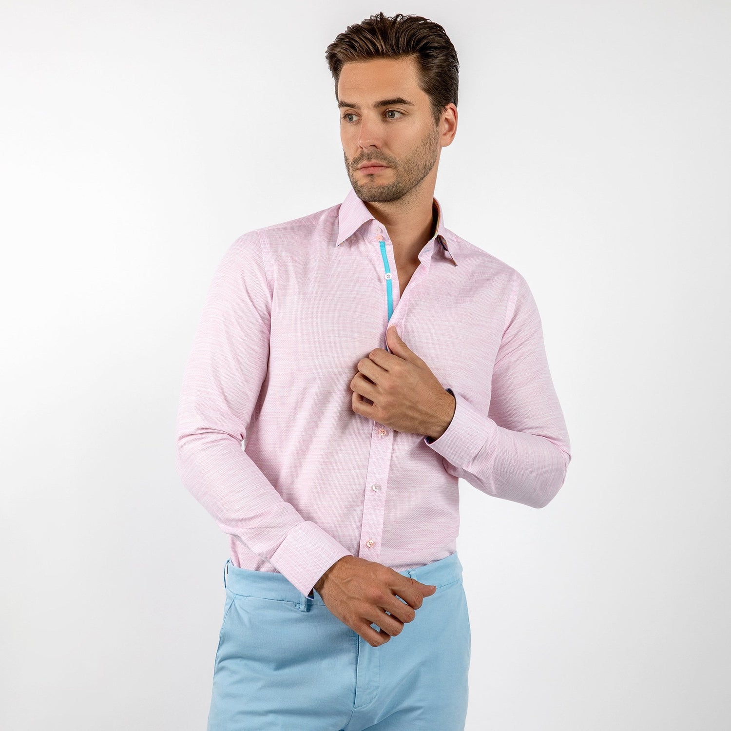 PASTEL KNITTED COTTON CLASSIC SHIRT