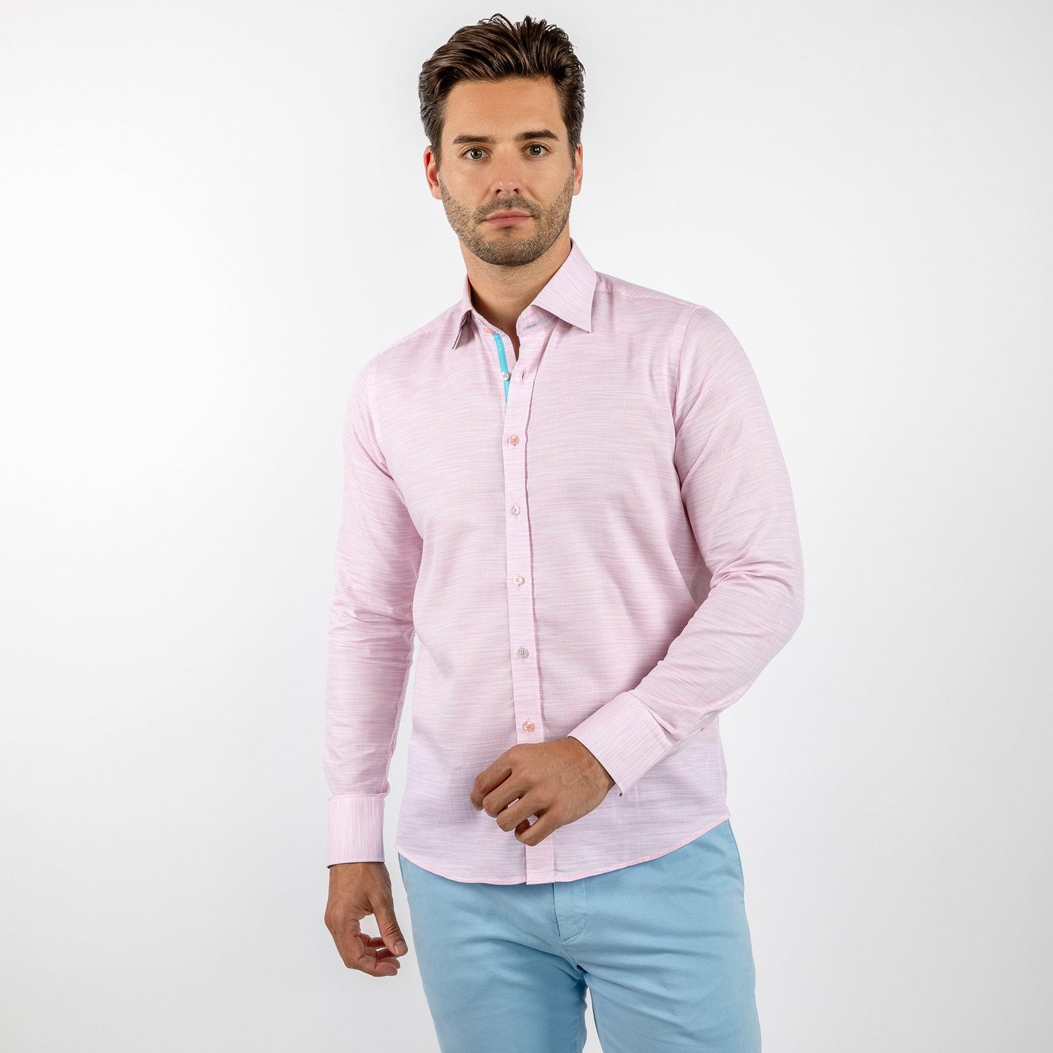 PASTEL KNITTED COTTON CLASSIC SHIRT