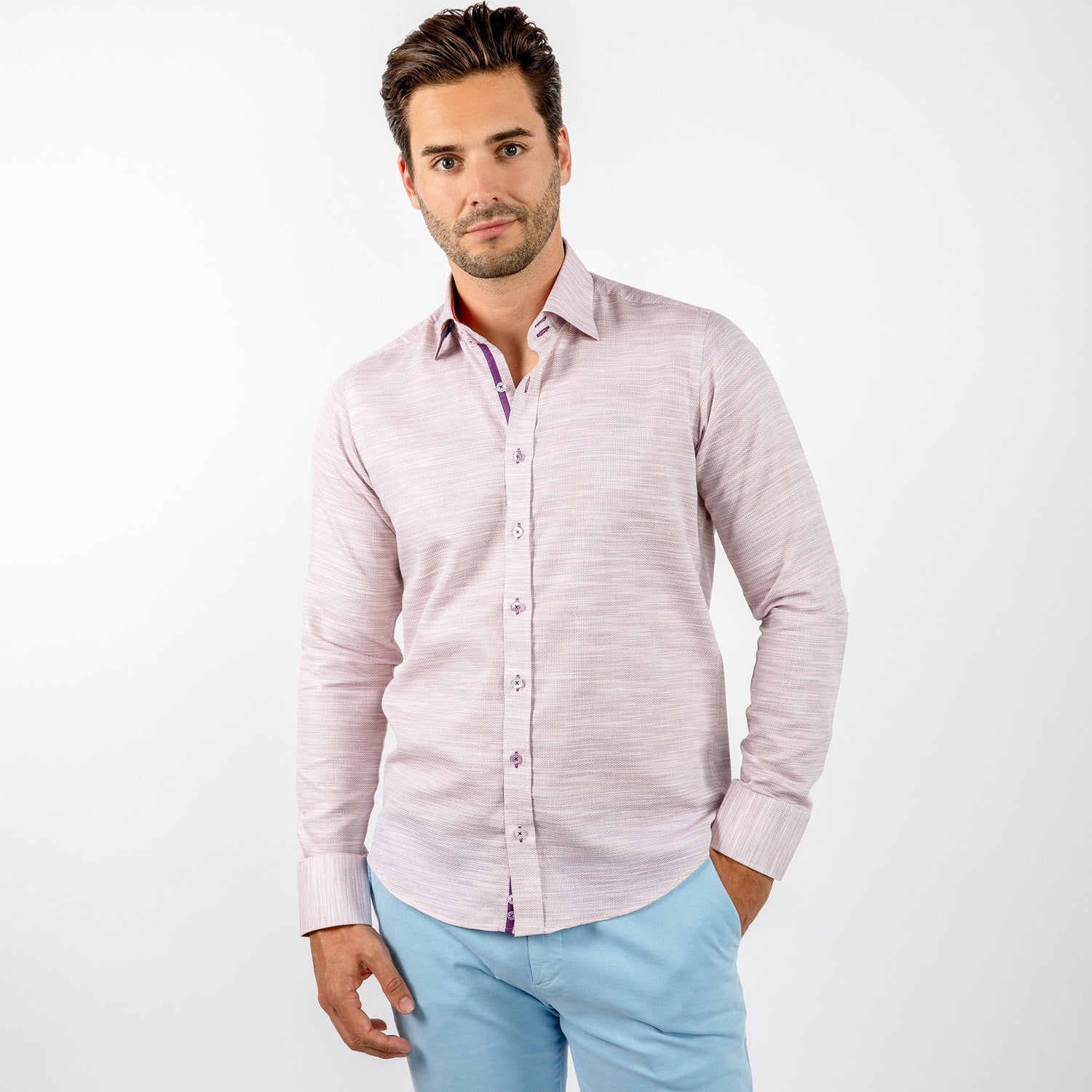 PASTEL KNITTED COTTON CLASSIC SHIRT