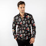 SUGAR SKULLS FUNKY 3D FLORAL PRINT SHIRT