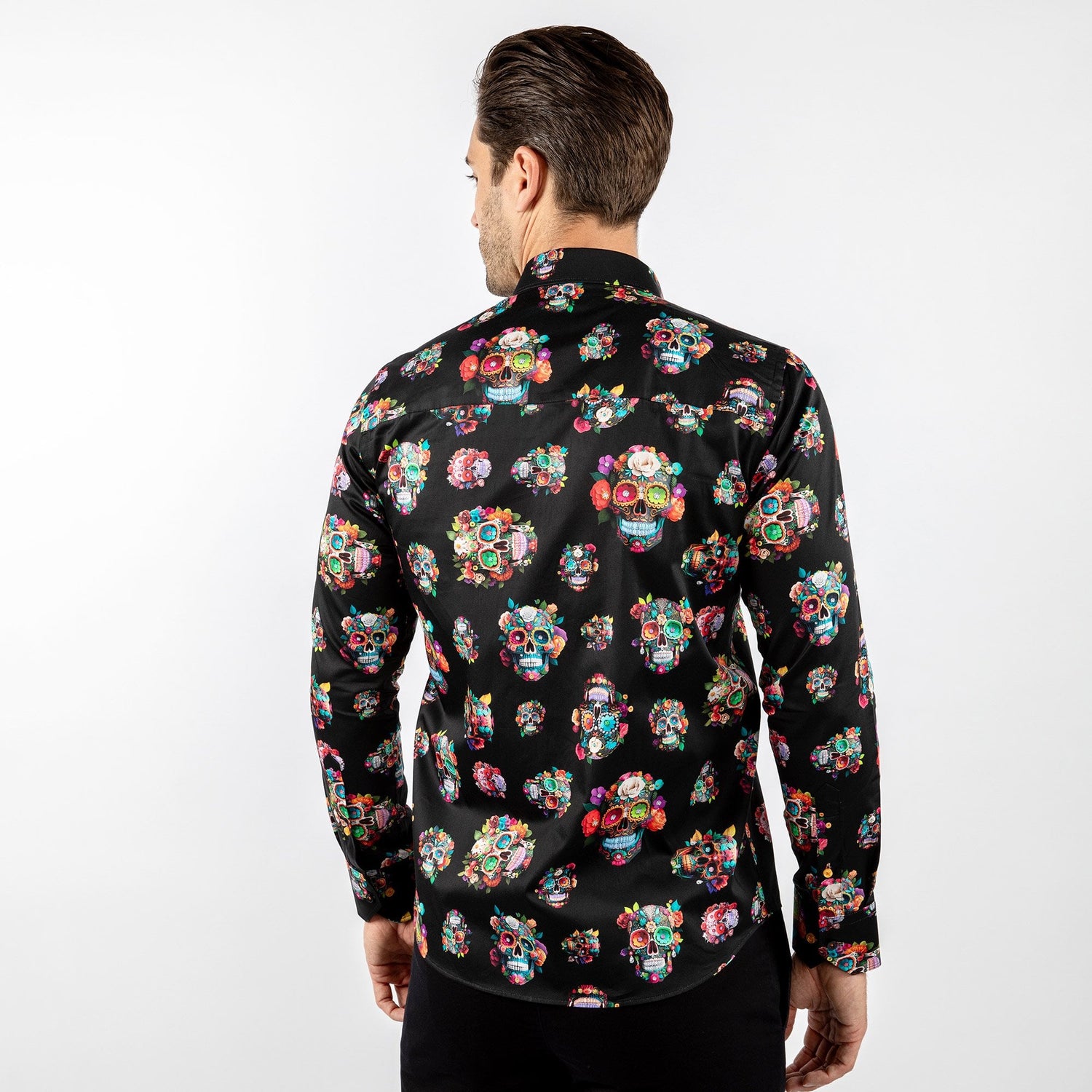 SUGAR SKULLS FUNKY 3D FLORAL PRINT SHIRT