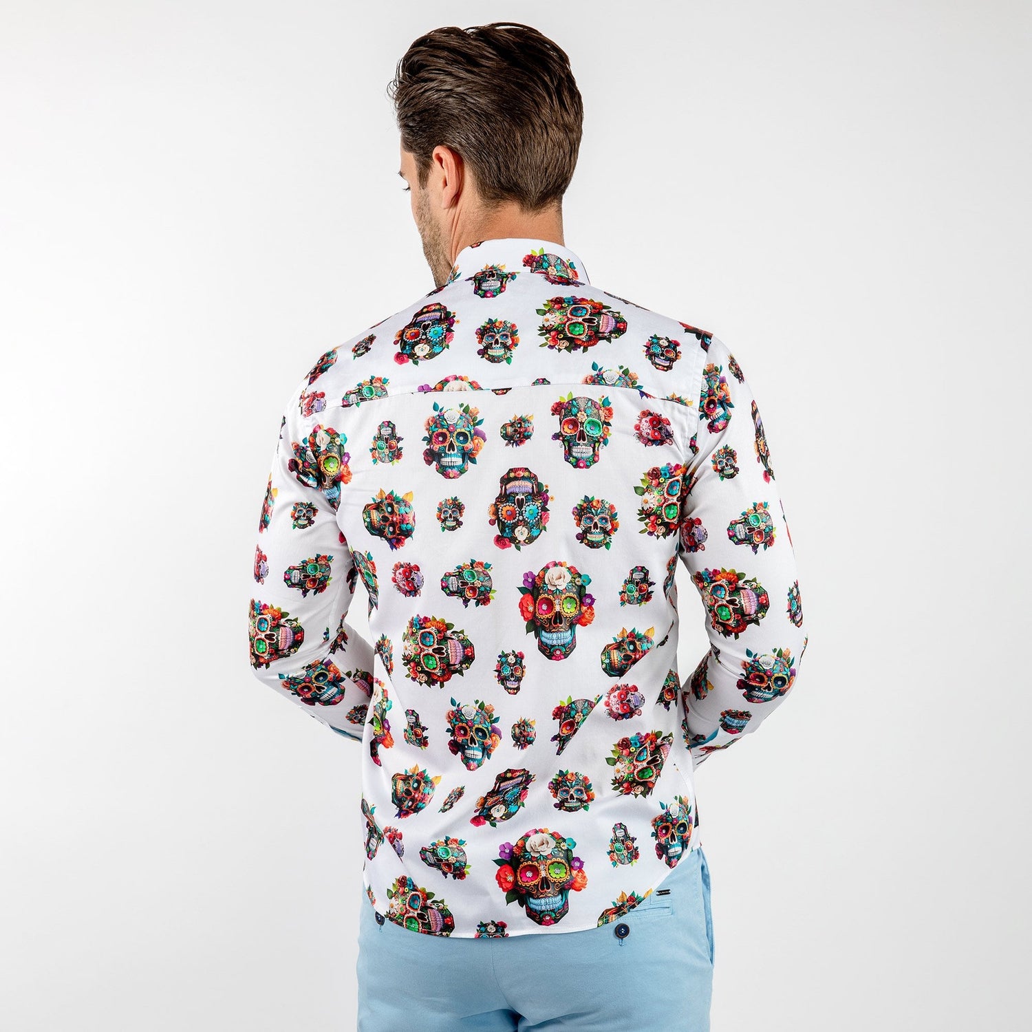 SUGAR SKULLS FUNKY 3D FLORAL PRINT SHIRT