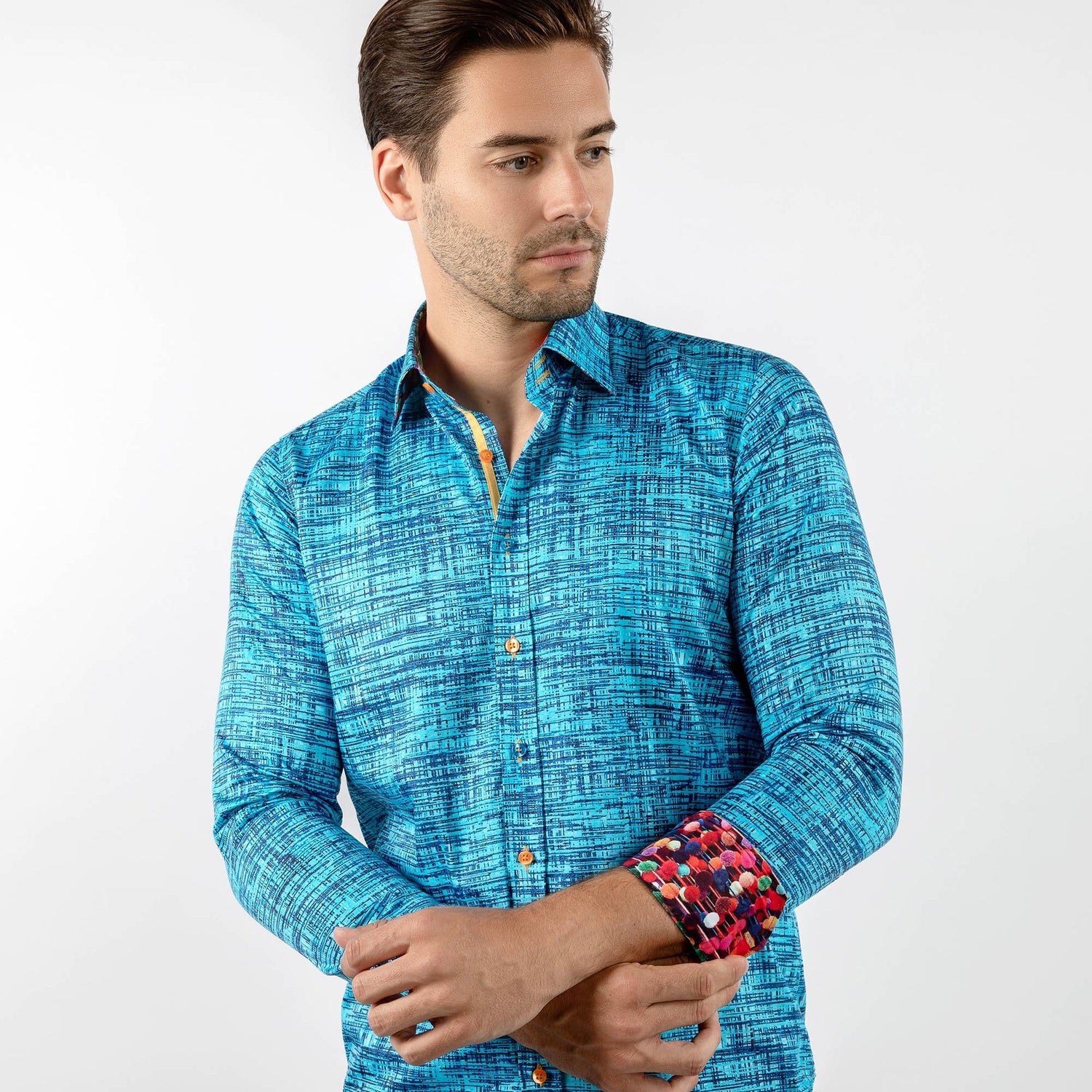 MELANGE BRUSH STROKE PRINT SHIRT