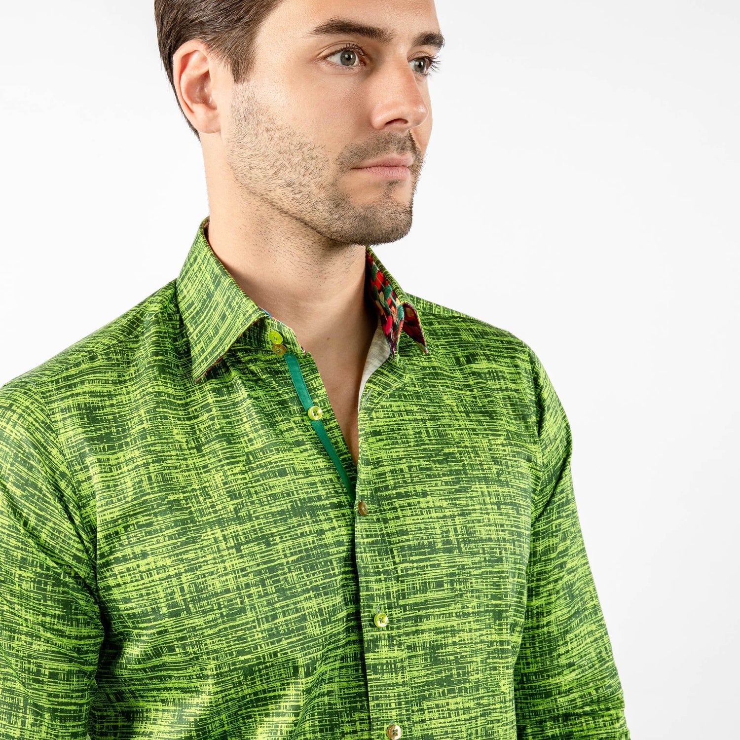 MELANGE BRUSH STROKE PRINT SHIRT