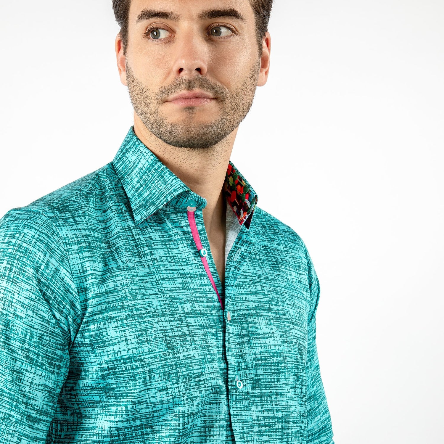 MELANGE BRUSH STROKE PRINT SHIRT