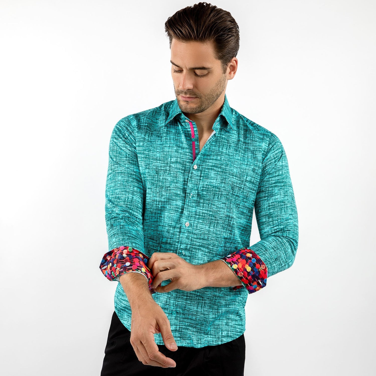 MELANGE BRUSH STROKE PRINT SHIRT