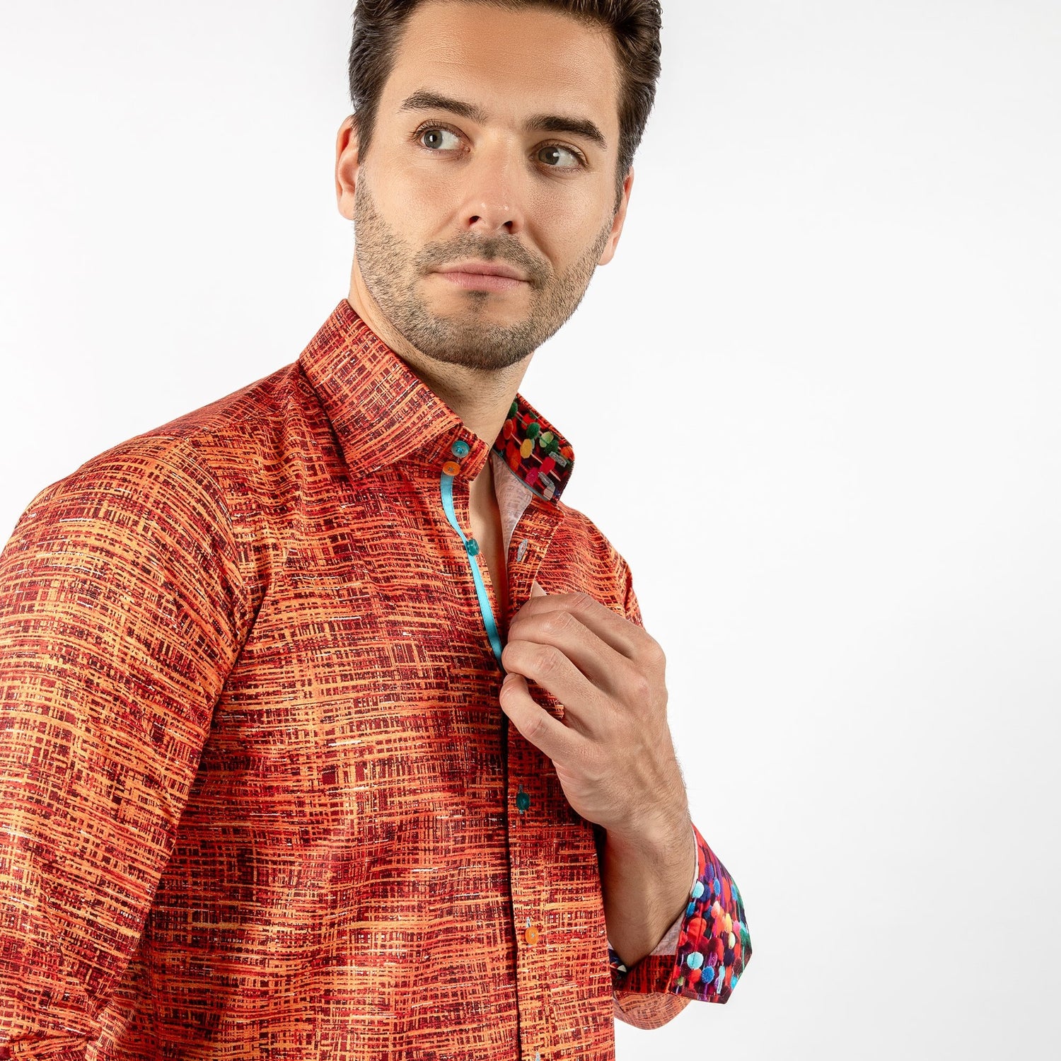 MELANGE BRUSH STROKE PRINT SHIRT