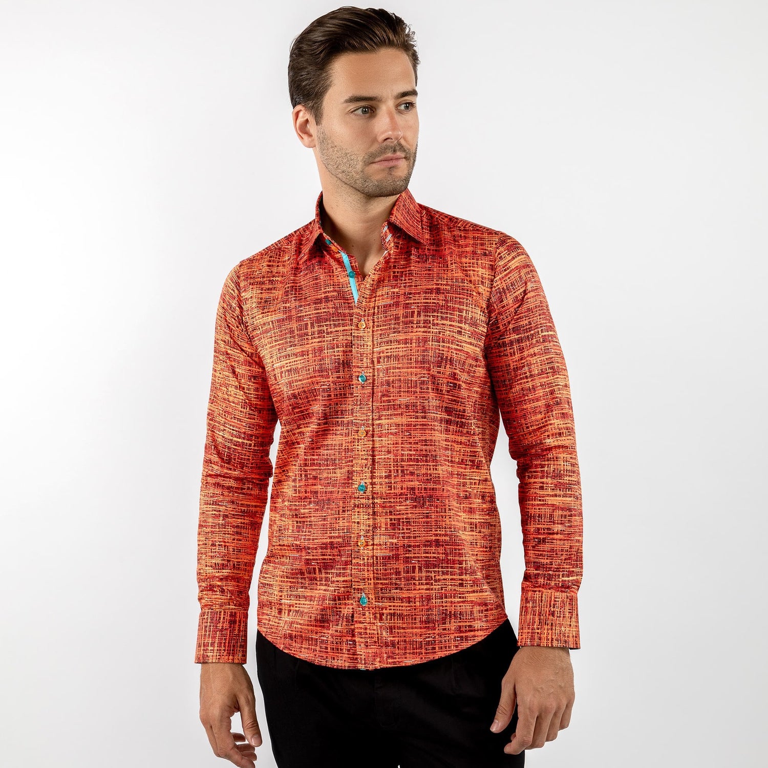 MELANGE BRUSH STROKE PRINT SHIRT