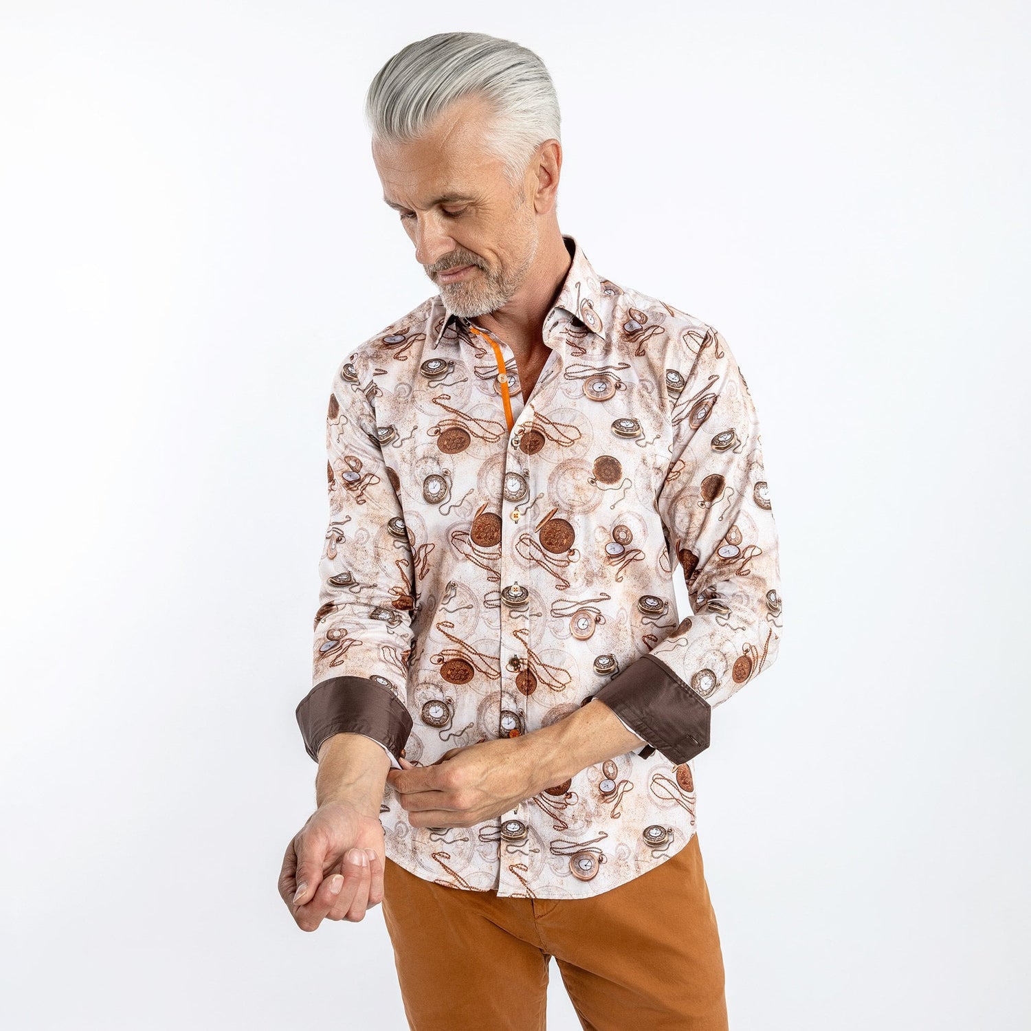 PRE-ORDER - VINTAGE POCKET WATCH PRINT SHIRT