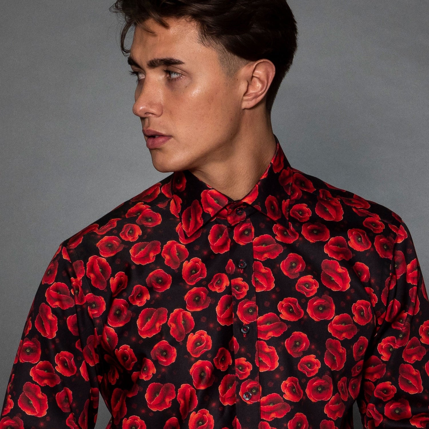 REMEMBRANCE POPPY CASCADE PRINT SHIRT