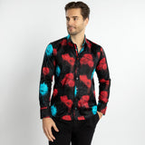 VIVID BLEEDING BLOOMS PRINT SHIRT