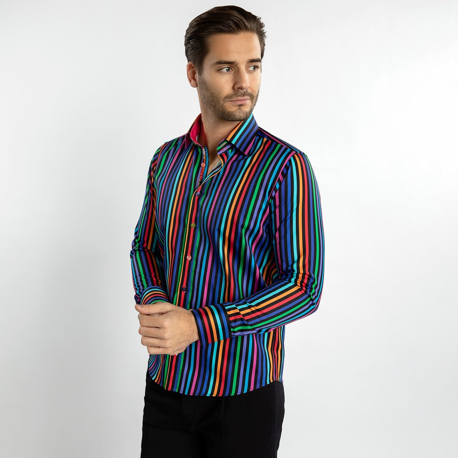 STRIPE MULTICOLOUR PRINT SHIRT