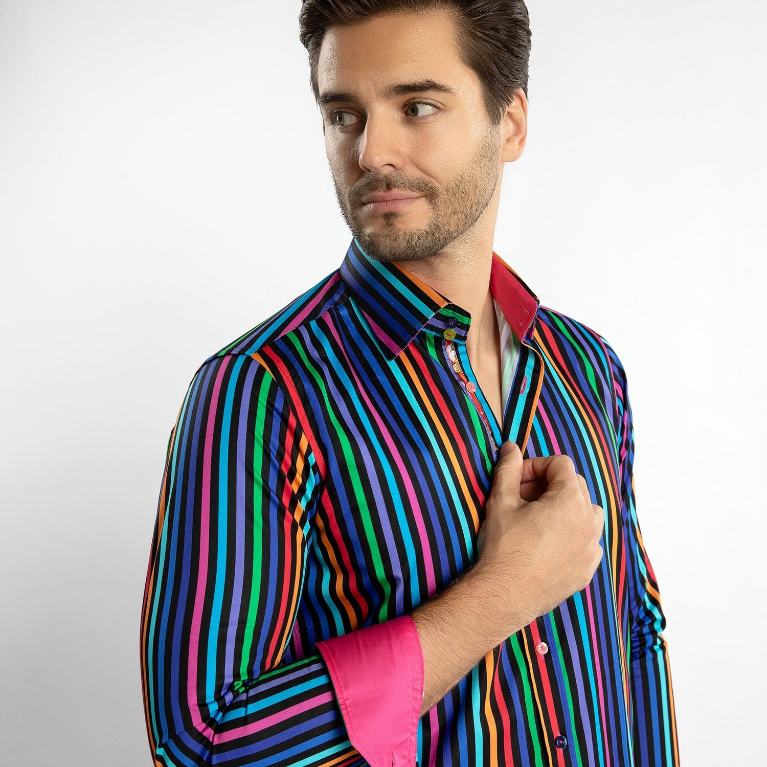 STRIPE MULTICOLOUR PRINT SHIRT