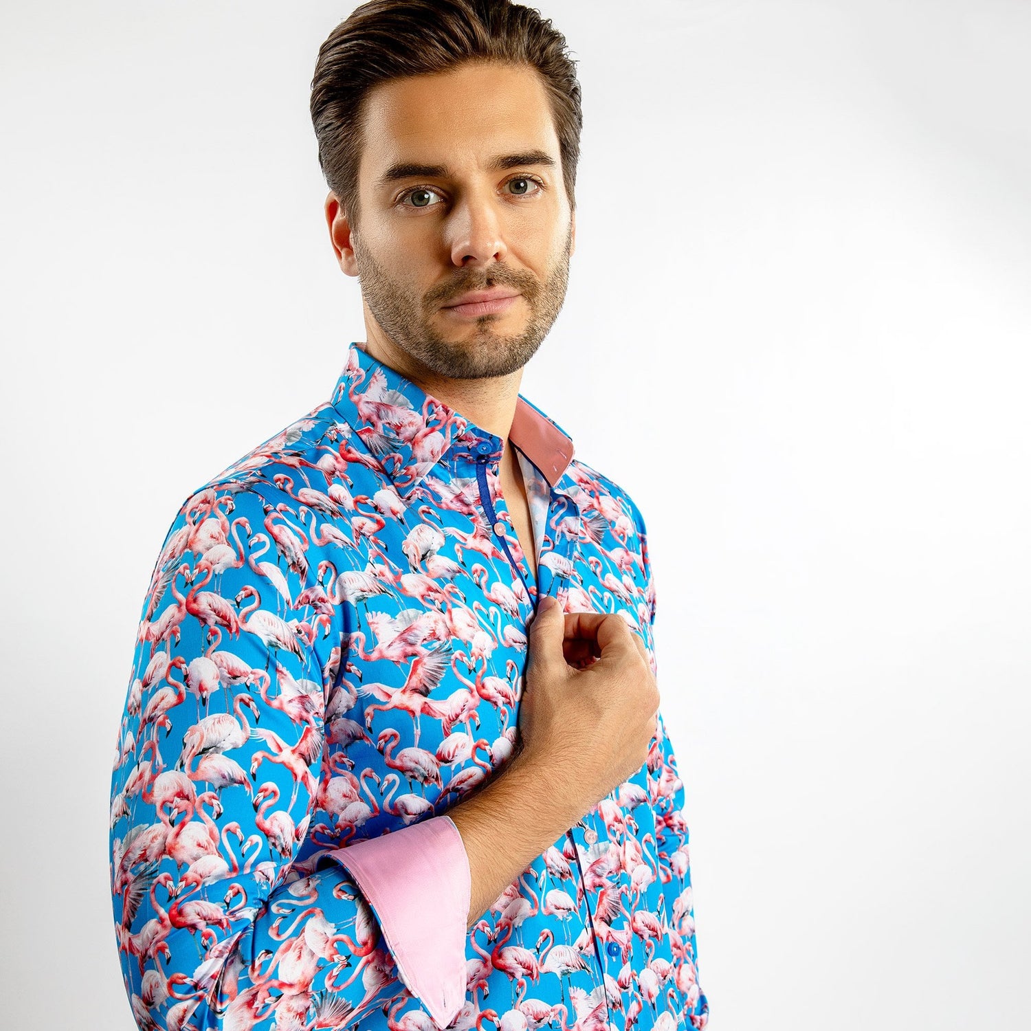 FLAMBOYANCE OF FLAMINGOS PRINT SHIRT