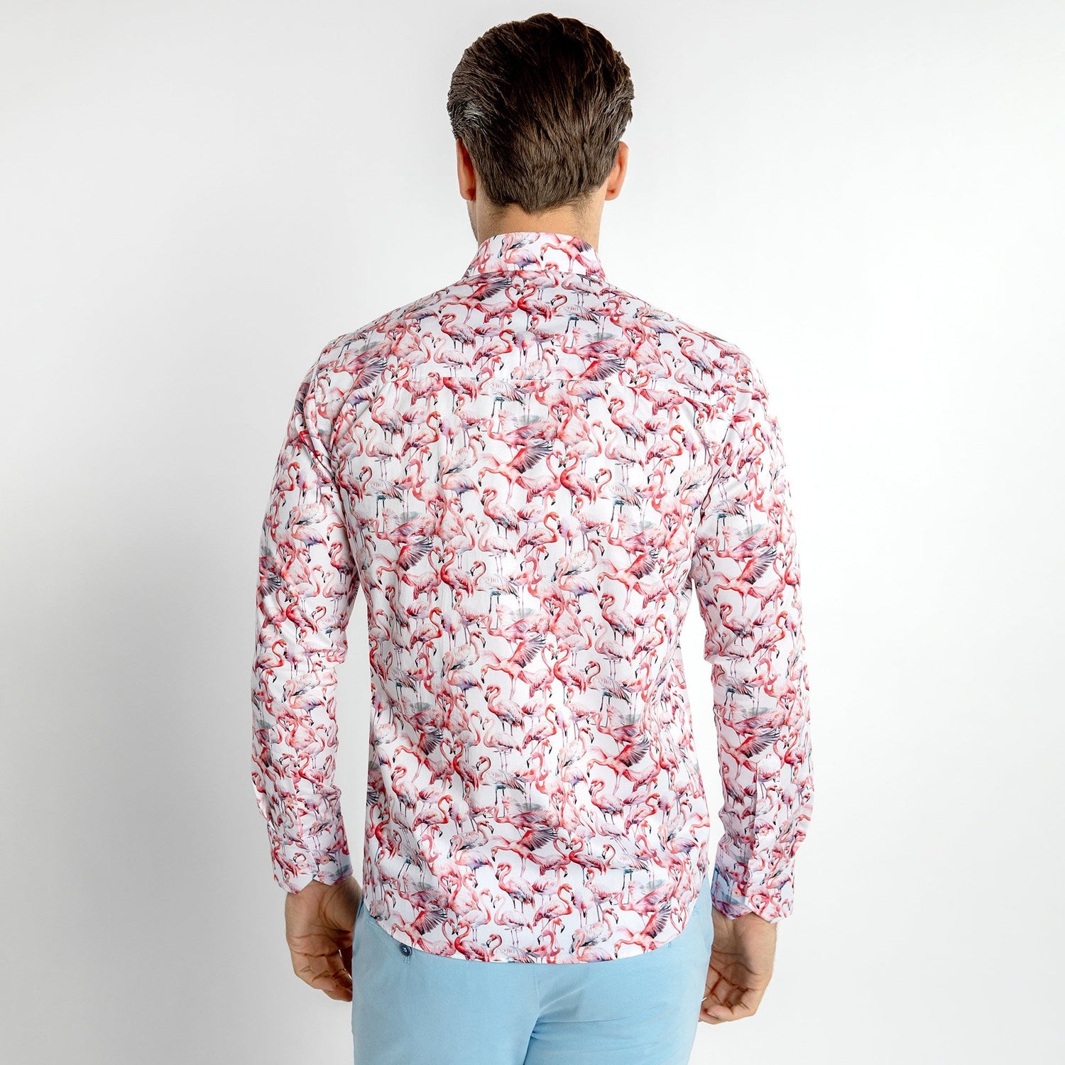 FLAMBOYANCE OF FLAMINGOS PRINT SHIRT